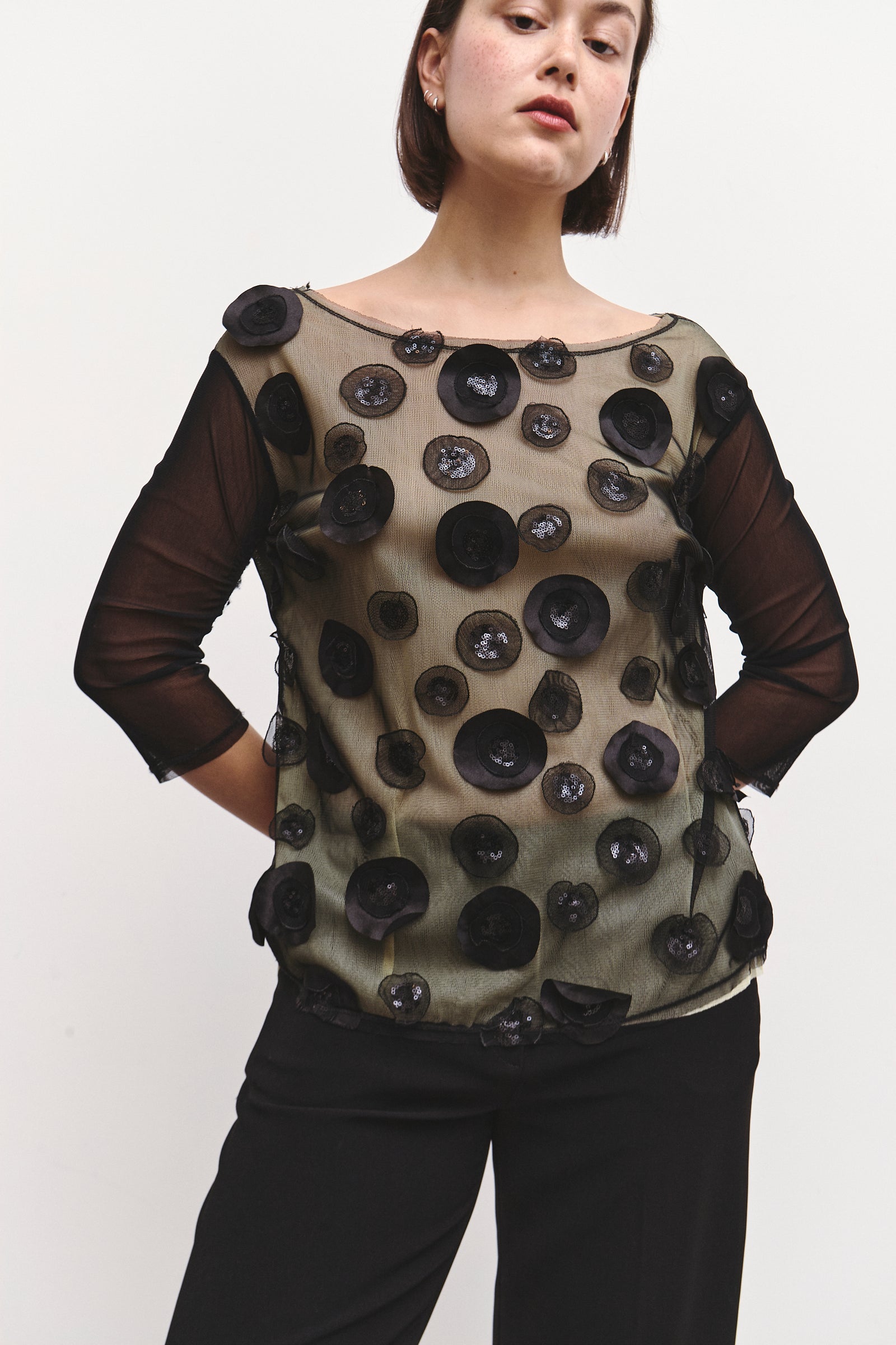 THE SEQUIN PETAL BLOUSE (S/M)