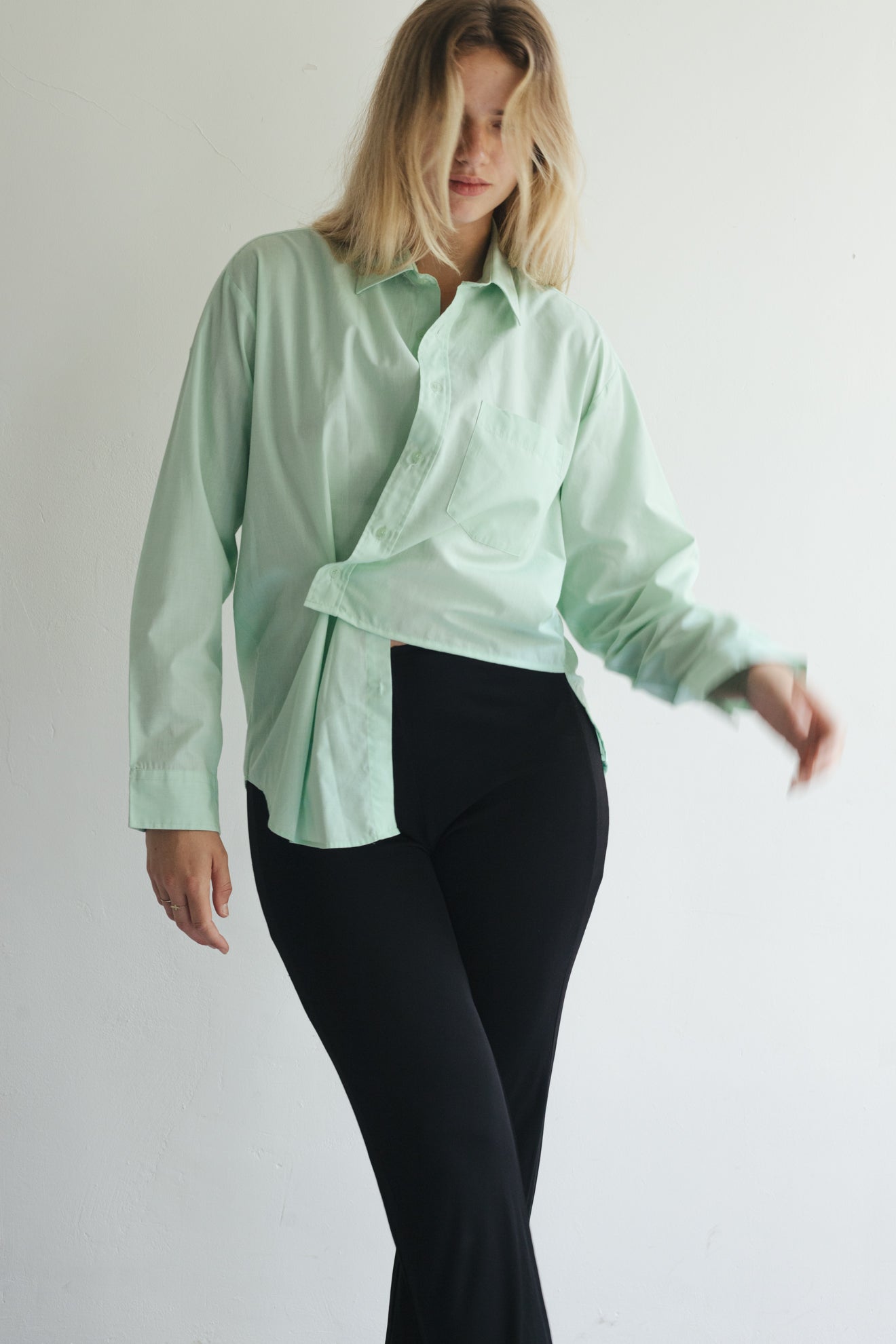 UPCYCLED WRAP SHIRT MINT GREEN (M/L)