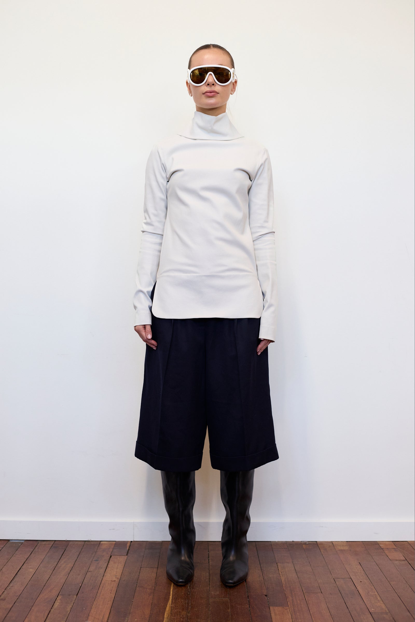 JIL SANDER LEATHER TOP (XS/S)