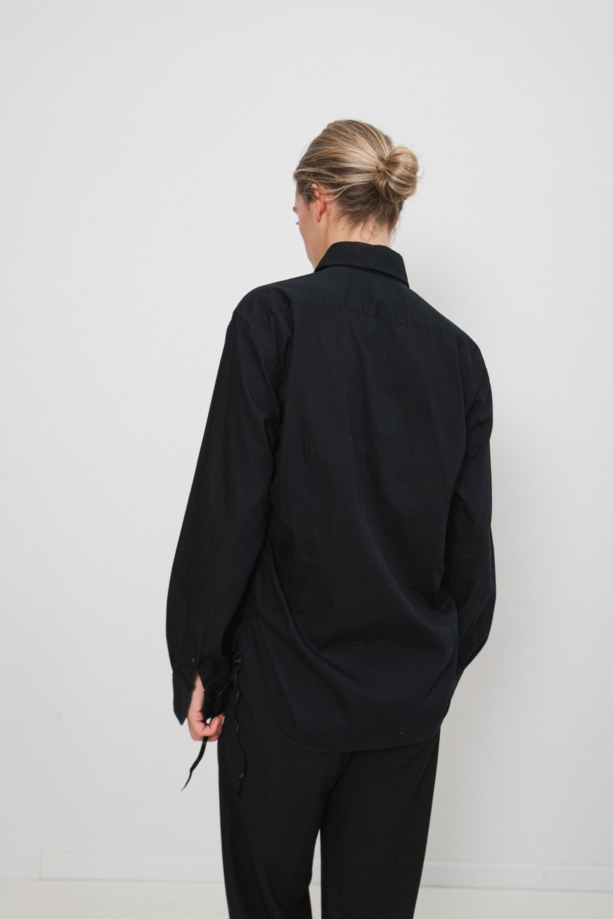 UPCYCLED SIDE RUFFLE SHIRT (S/M)