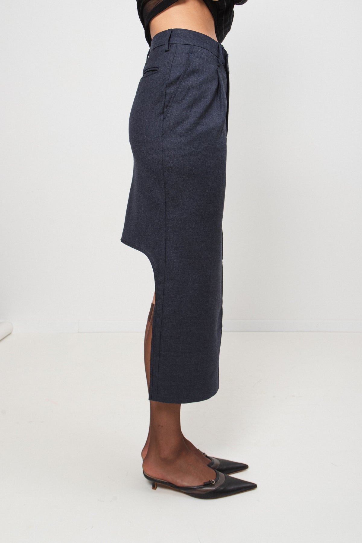 UPCYCLED SKIRT NAVY MELANGE (36/38)