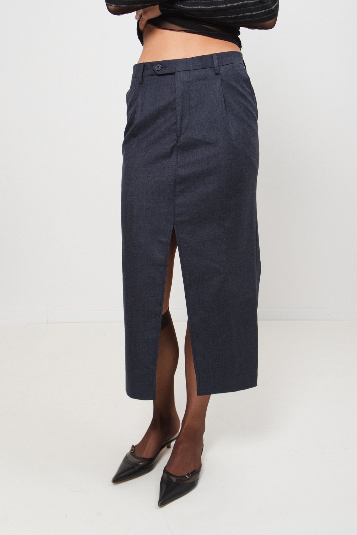 UPCYCLED SKIRT NAVY MELANGE (36/38)