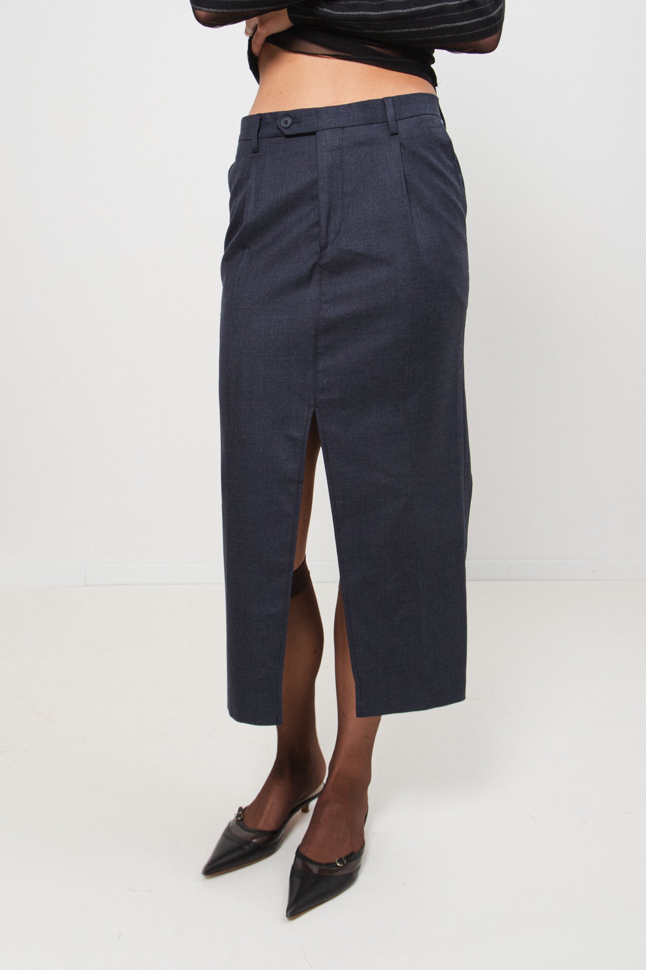 UPCYCLED SKIRT NAVY MELANGE (36/38)