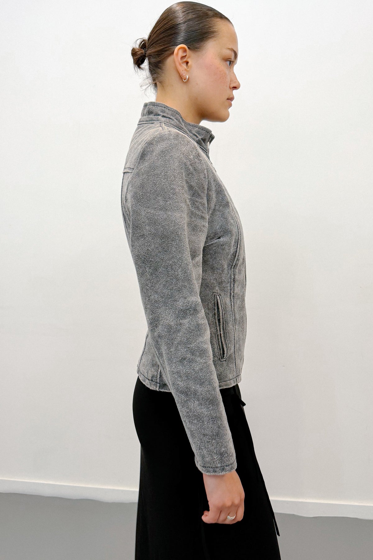 BRUSHED LEATHER JACKET (XS/S) - ENSO Vintage