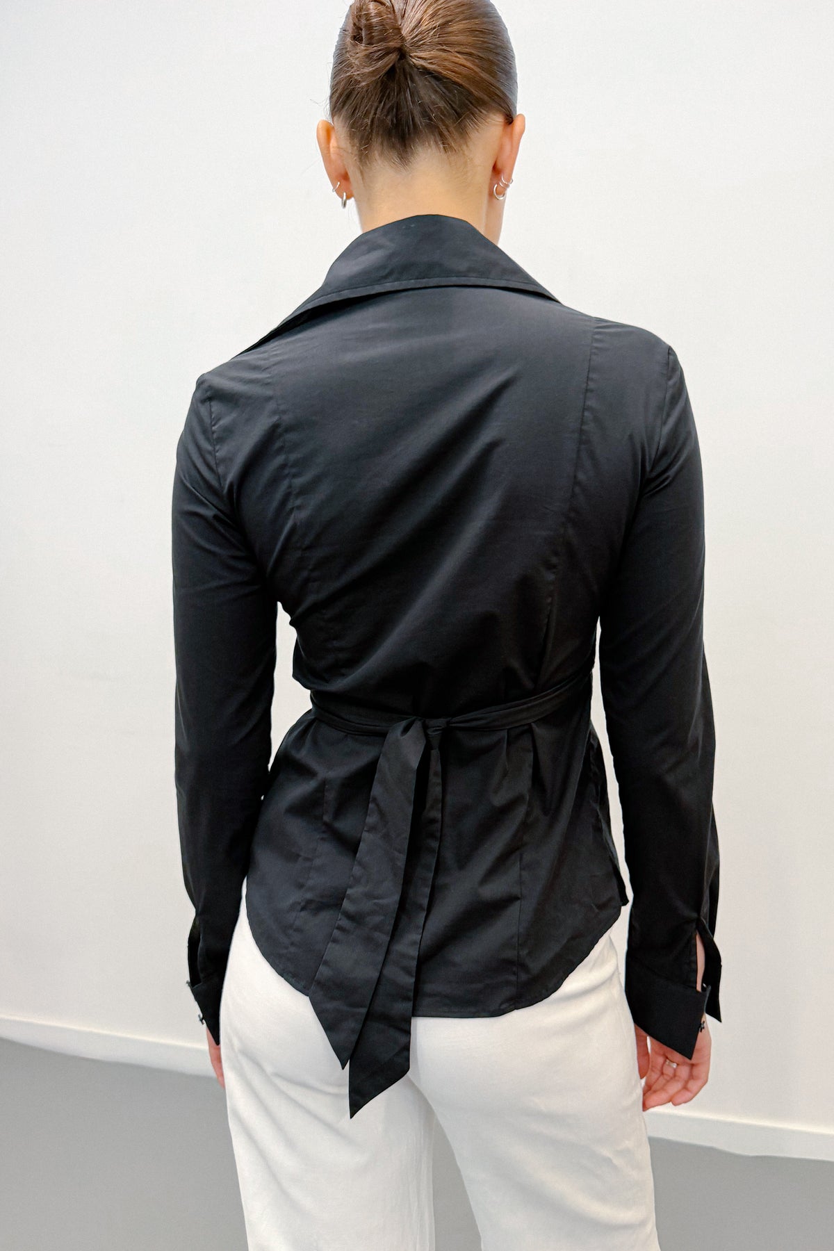 THE BLACK WRAP TOP (XS/S) - ENSO Vintage