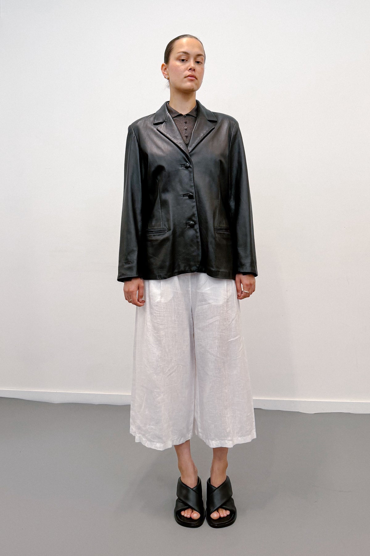 THE RELAXED LEATHER BLAZER (M/L) - ENSO Vintage