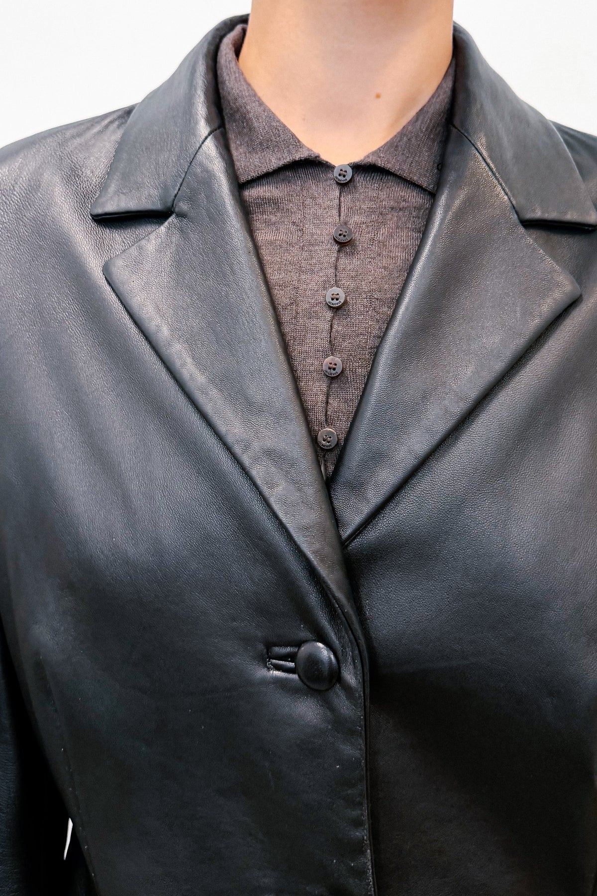 THE RELAXED LEATHER BLAZER (M/L) - ENSO Vintage