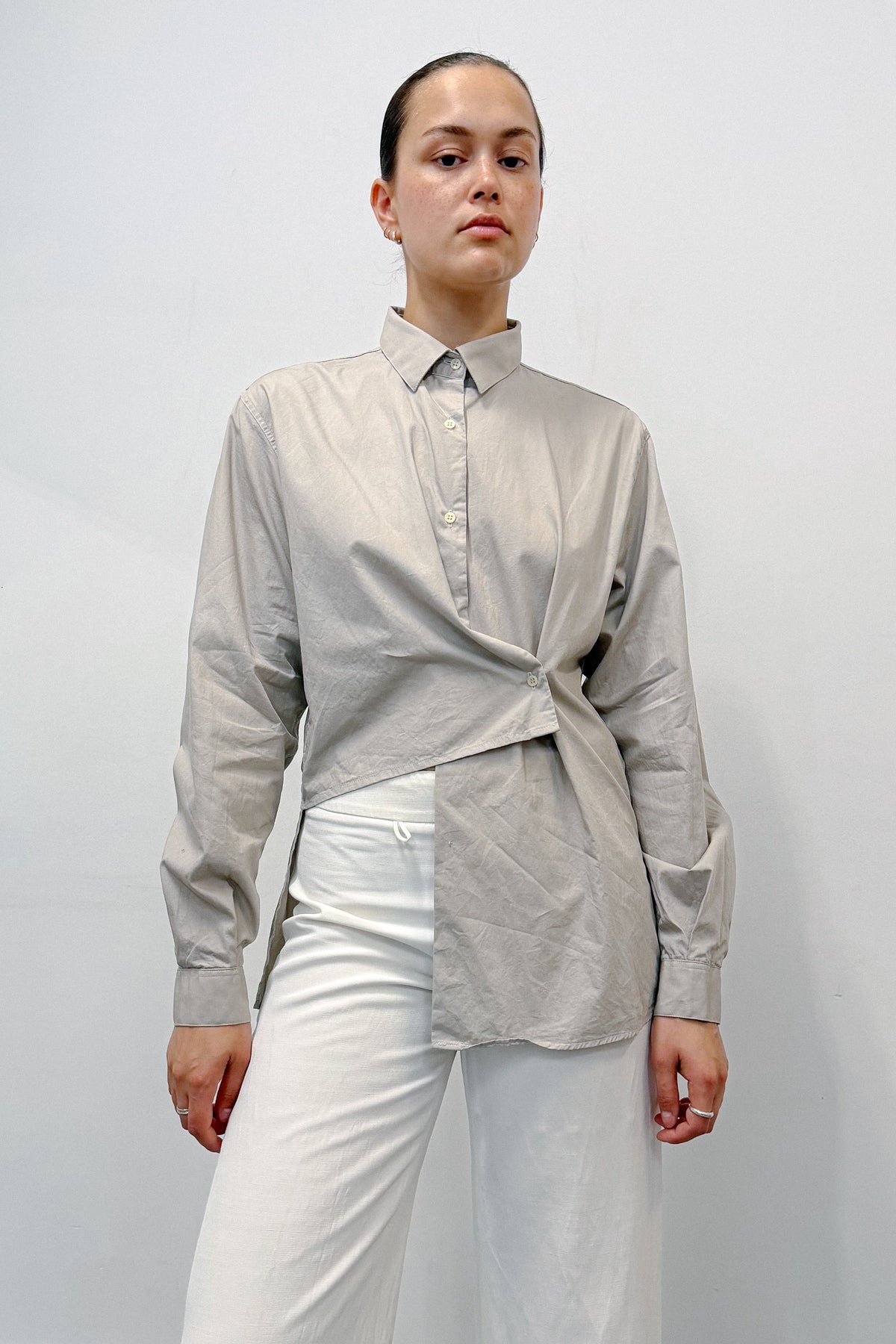 OVERDYED WRAP SHIRT