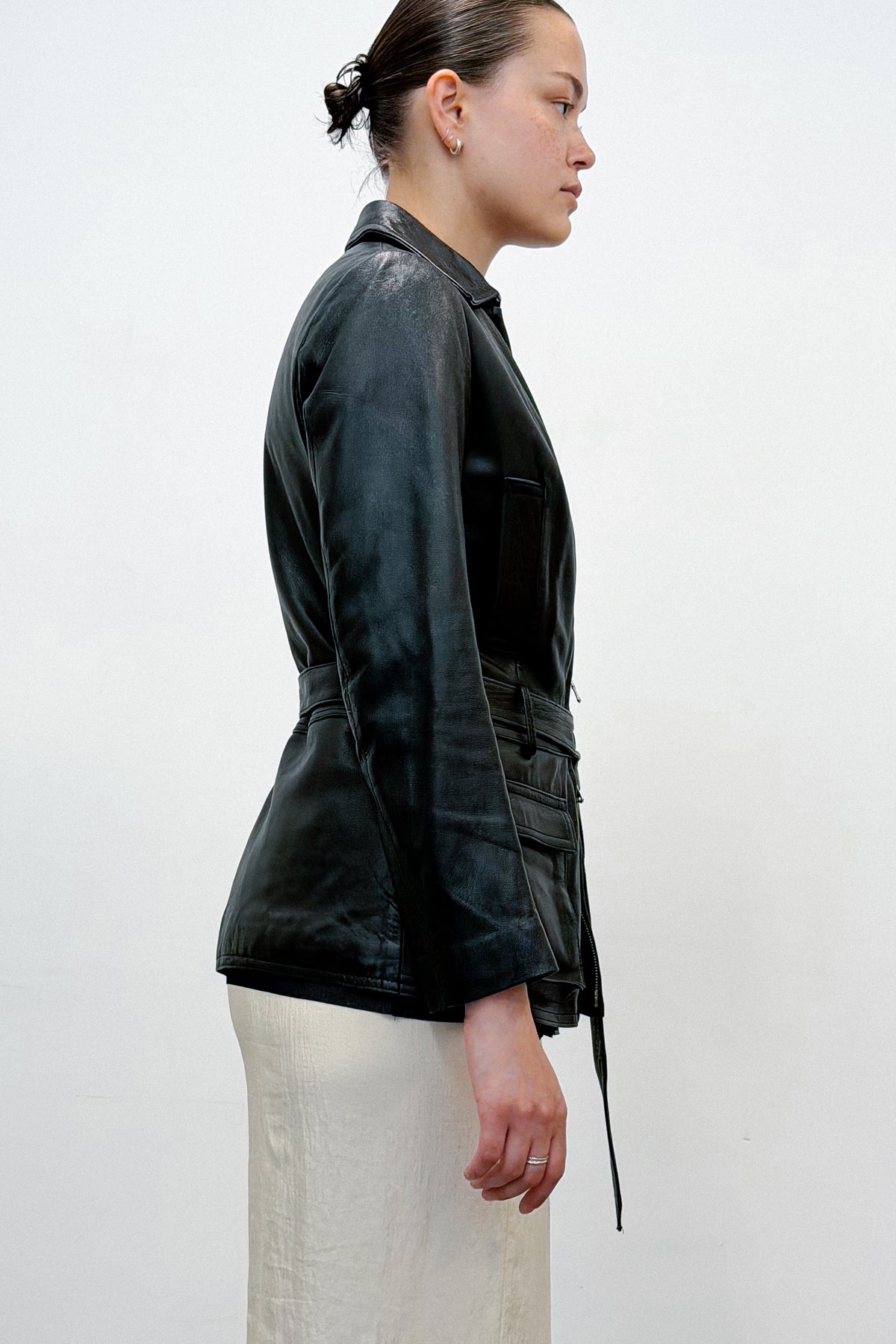 LEATHER BIKER BELT JACKET (S/M) - ENSO Vintage