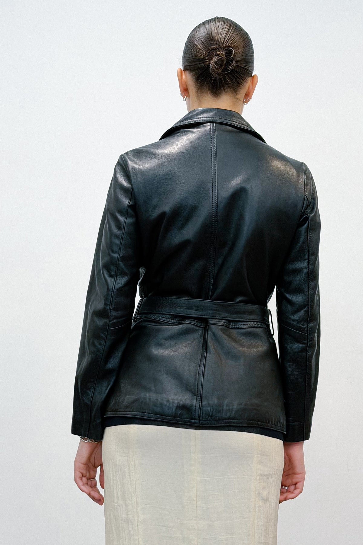 LEATHER BIKER BELT JACKET (S/M) - ENSO Vintage