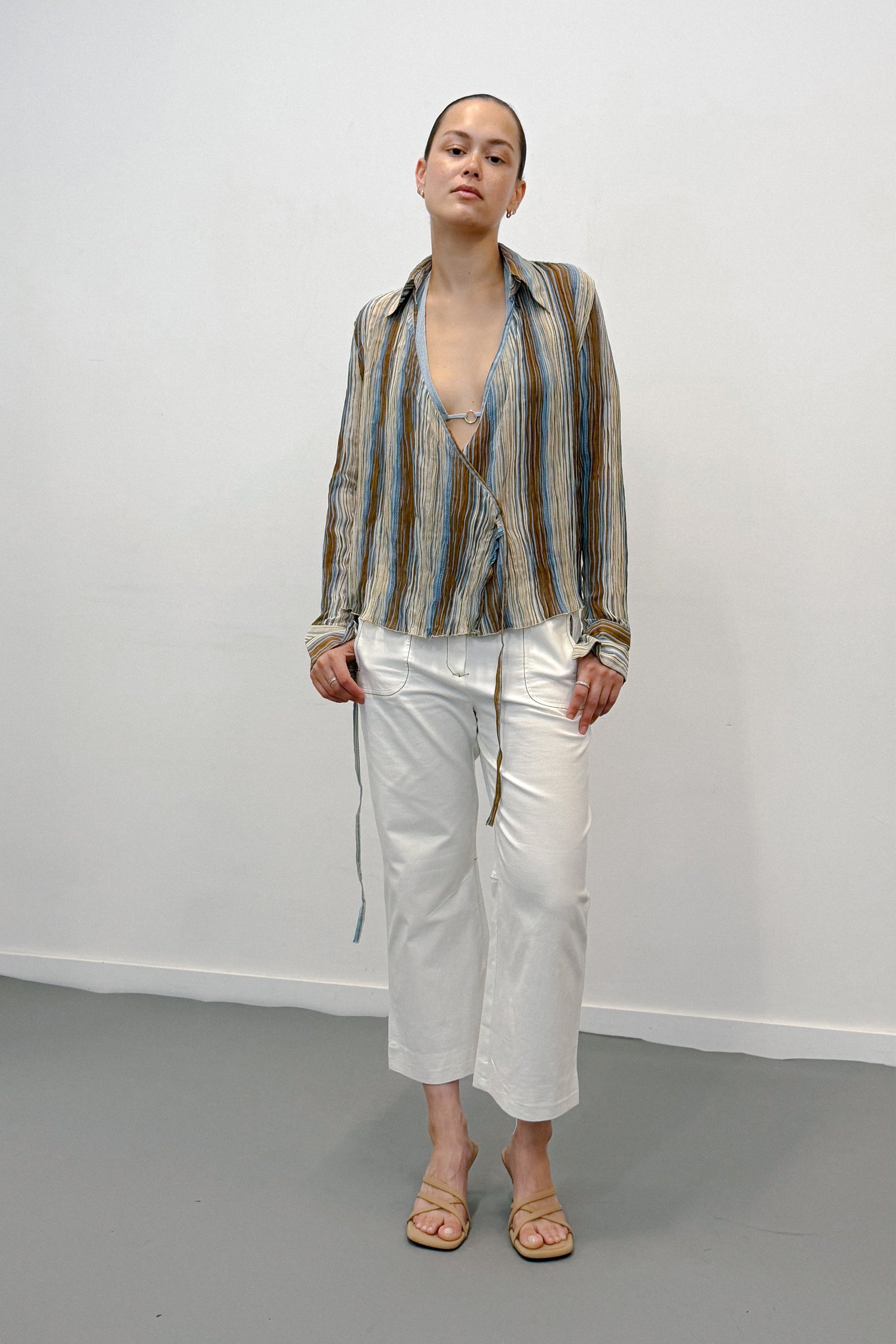THE PLEAT WRAP SHIRT (M/L) - ENSO Vintage