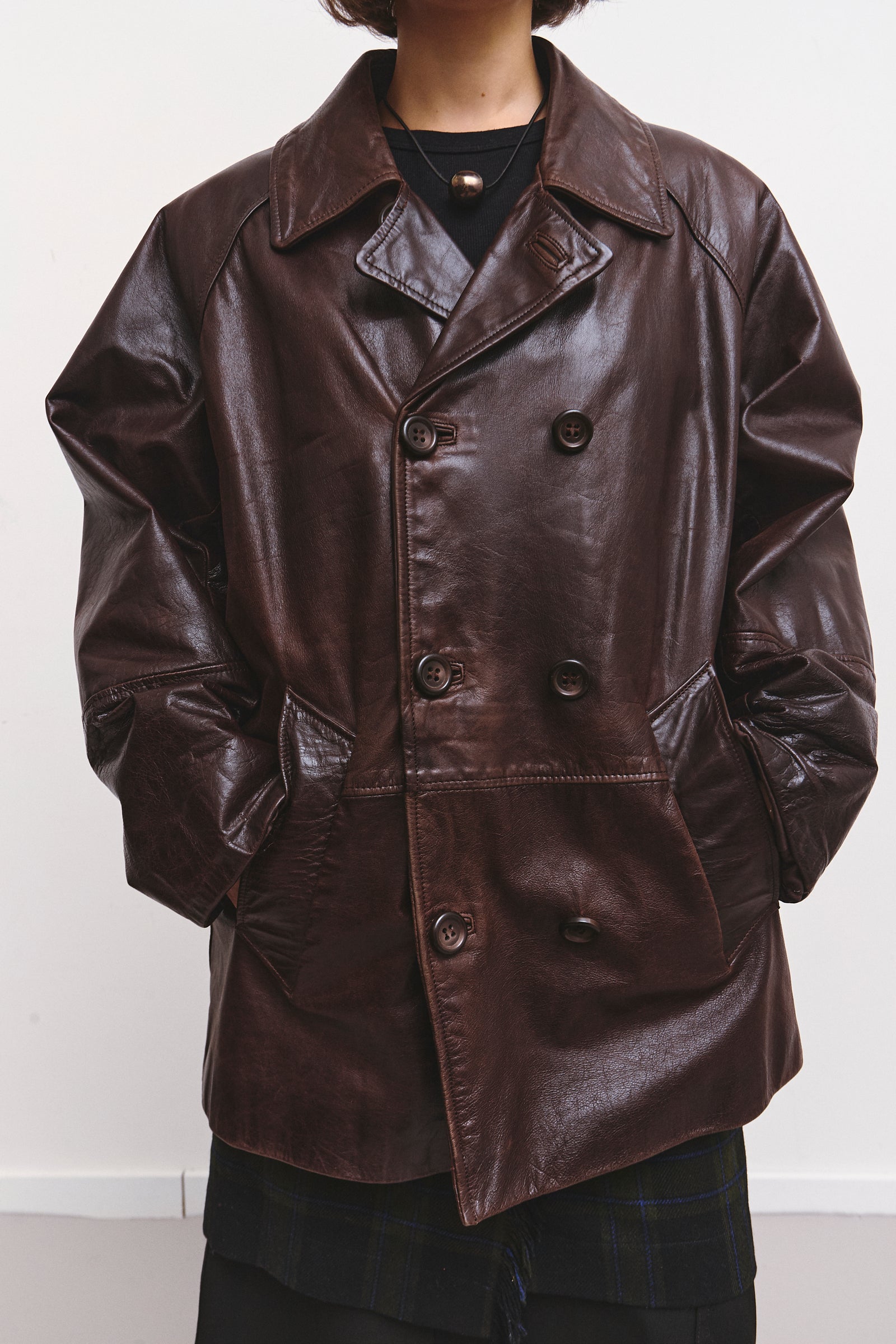 THE PADDED LEATHER JACKET (M/L)
