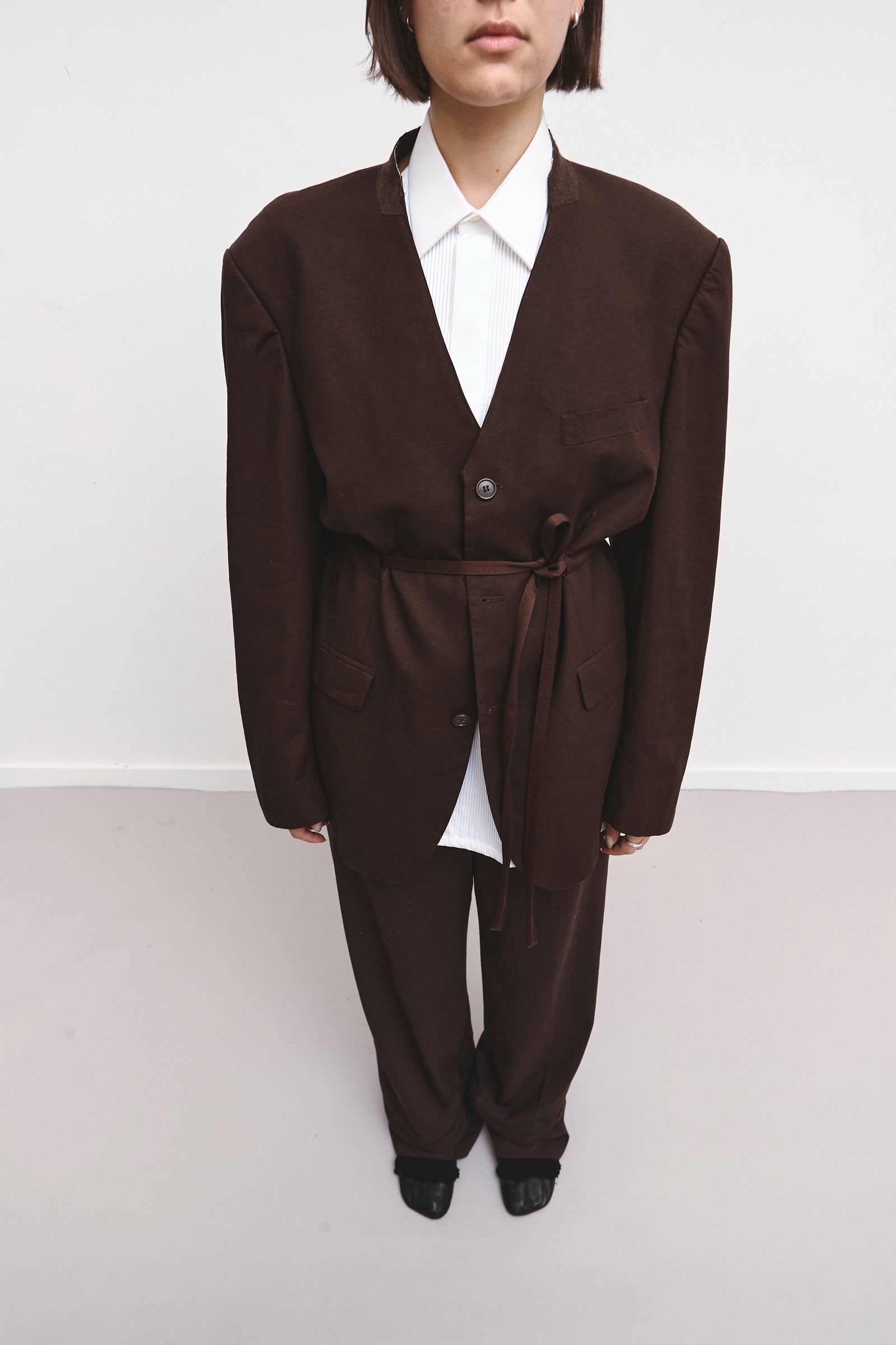 UPCYCLED SMOCK BLAZER BROWN (M/L)