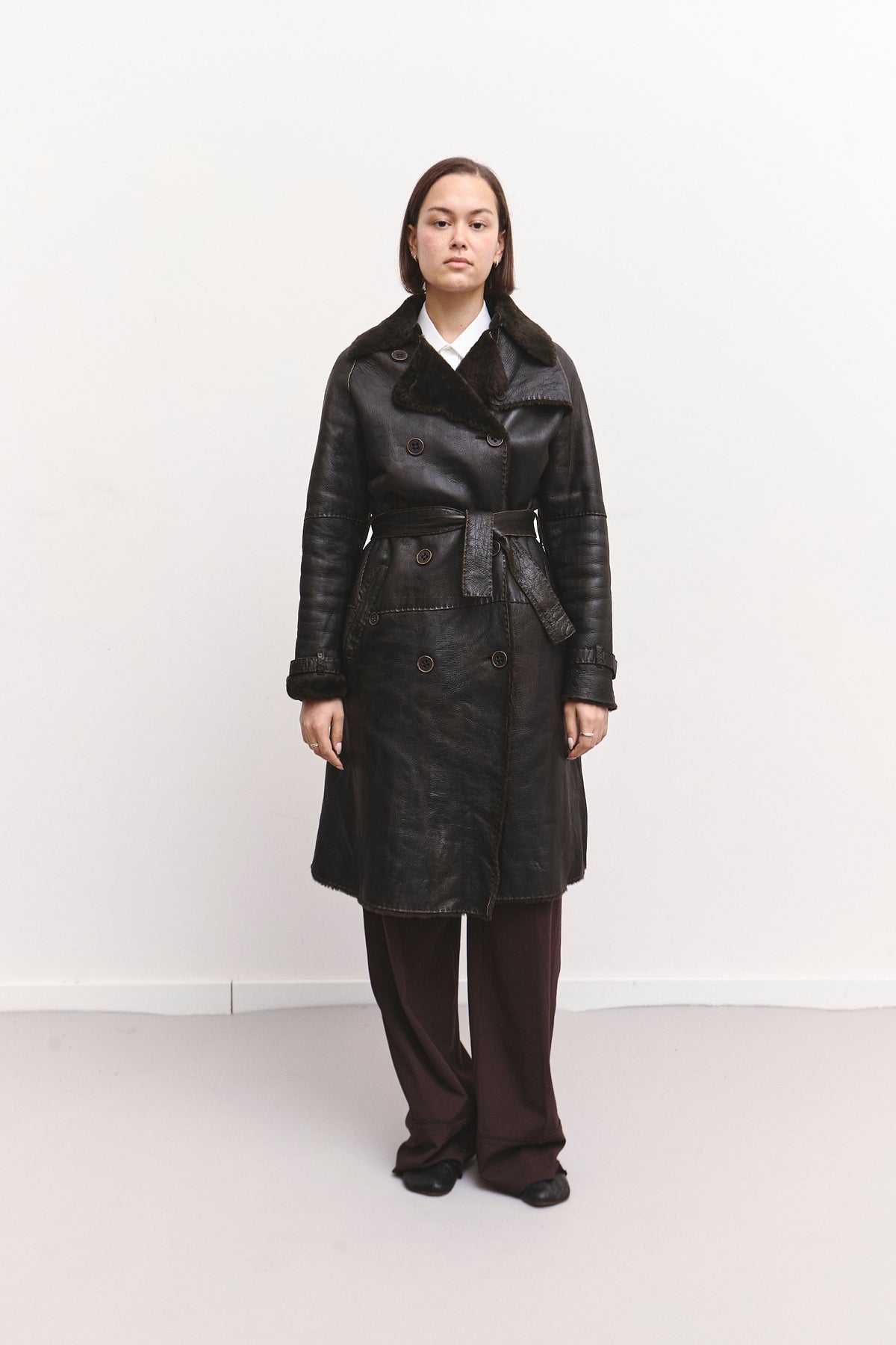 THE FURRY LEATHER COAT (S/M)