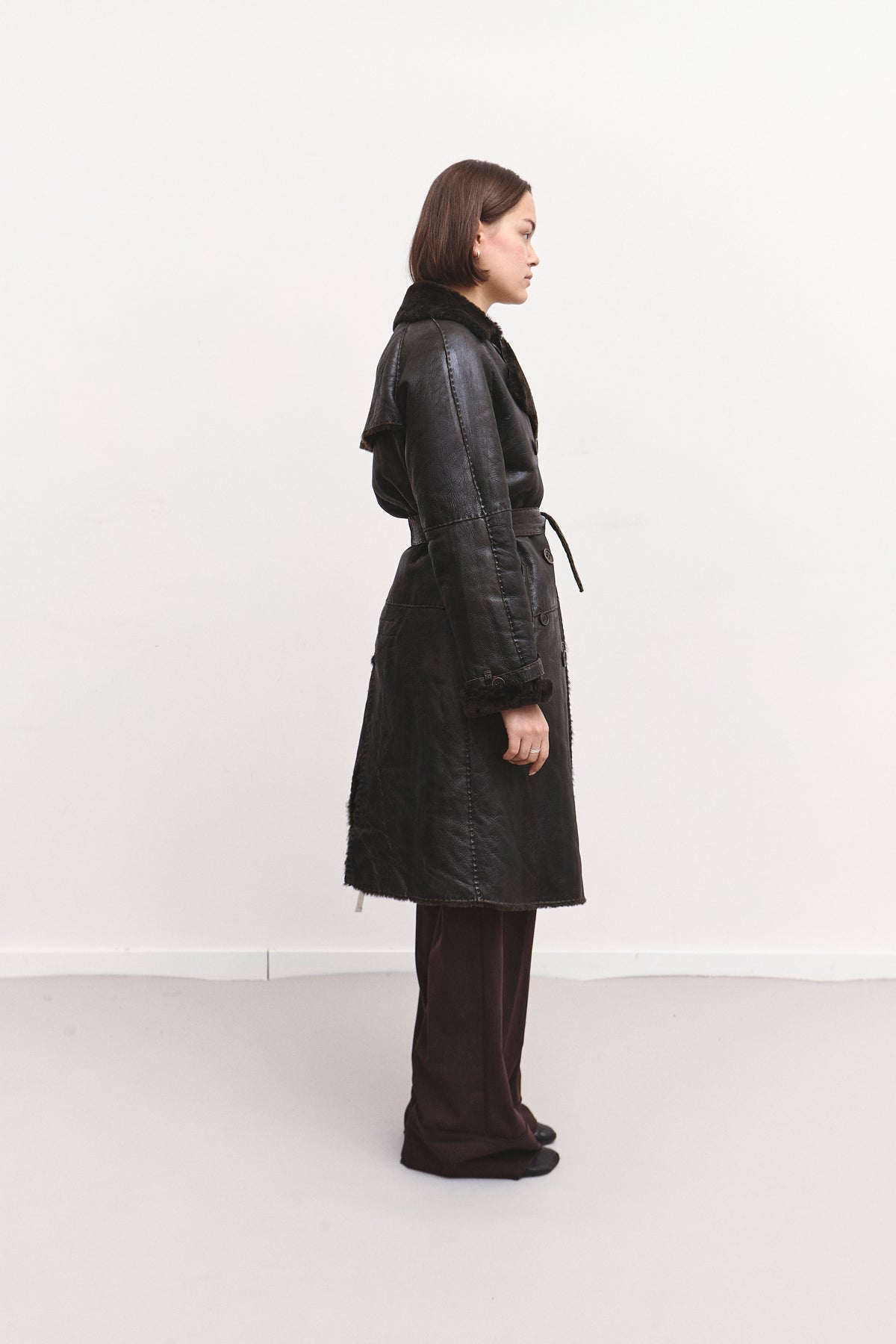 THE FURRY LEATHER COAT (S/M)