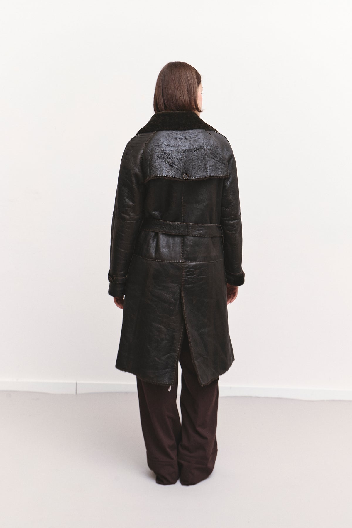 THE FURRY LEATHER COAT (S/M)