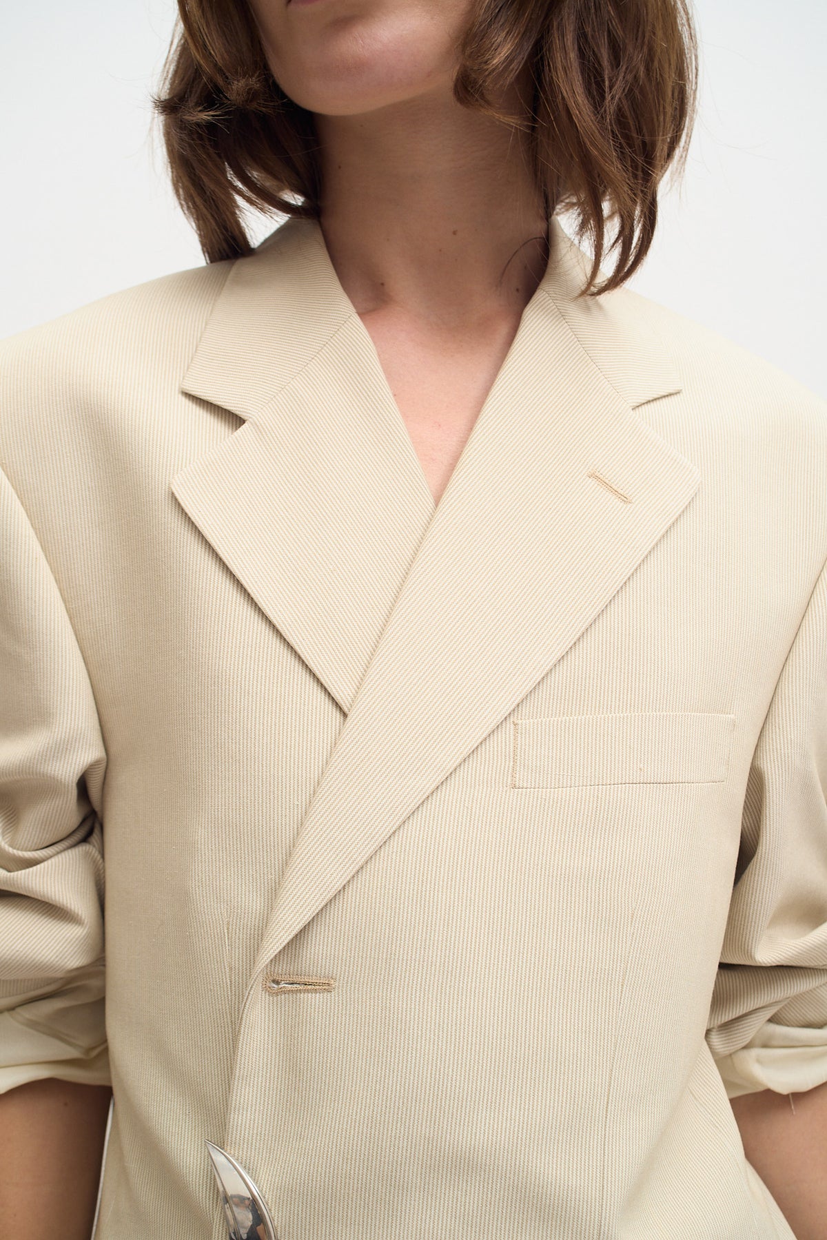 UPCYCLED OPEN BACK BLAZER BEIGE (L/XL)