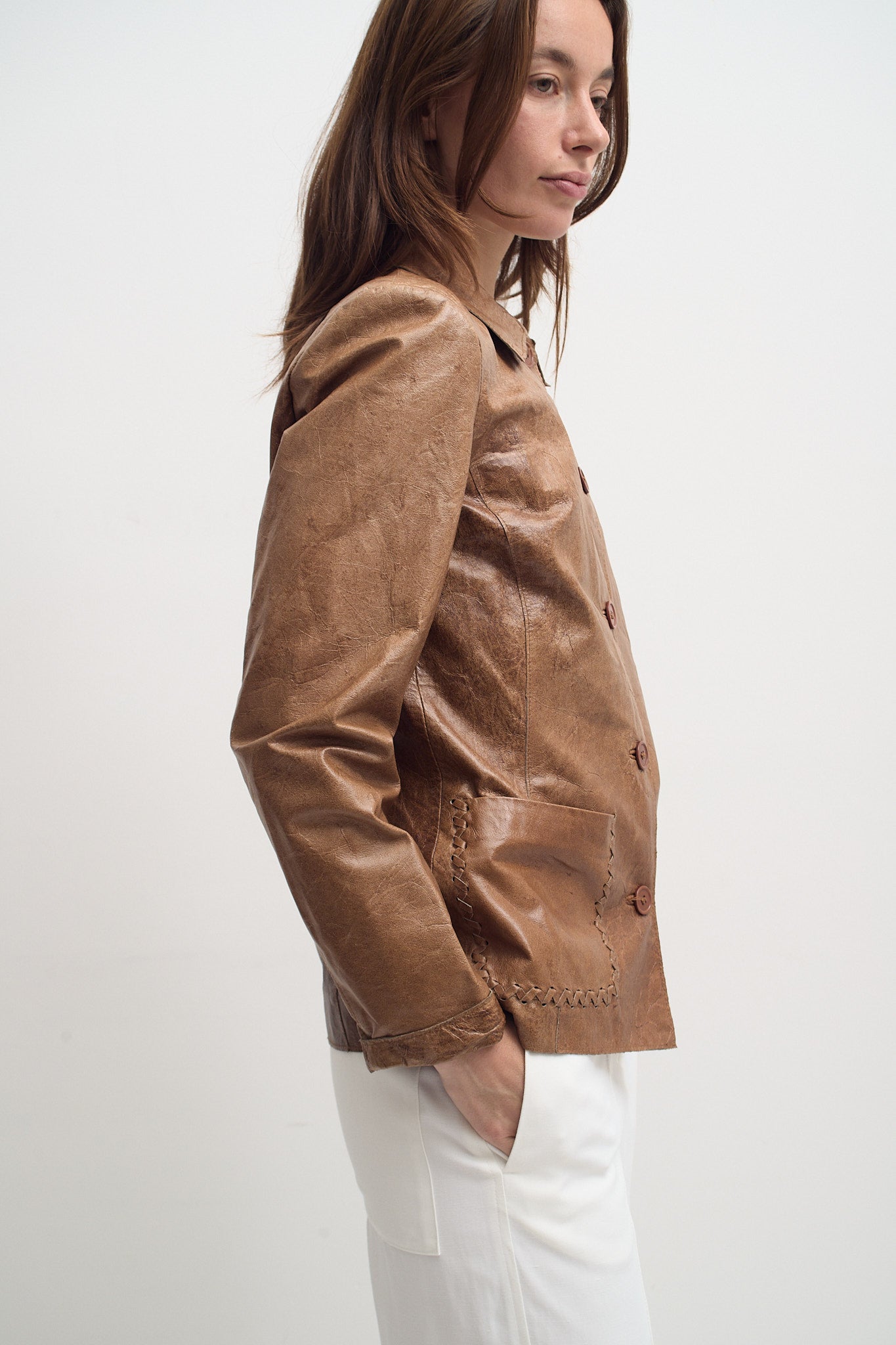 THE STITCHED LEATHER JACKET (S/M)