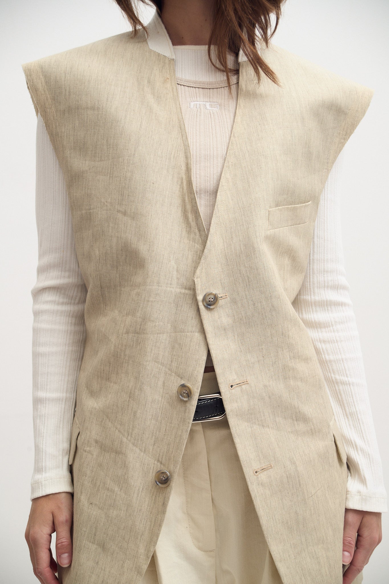 UPCYCLED LINEN VEST (M/L)