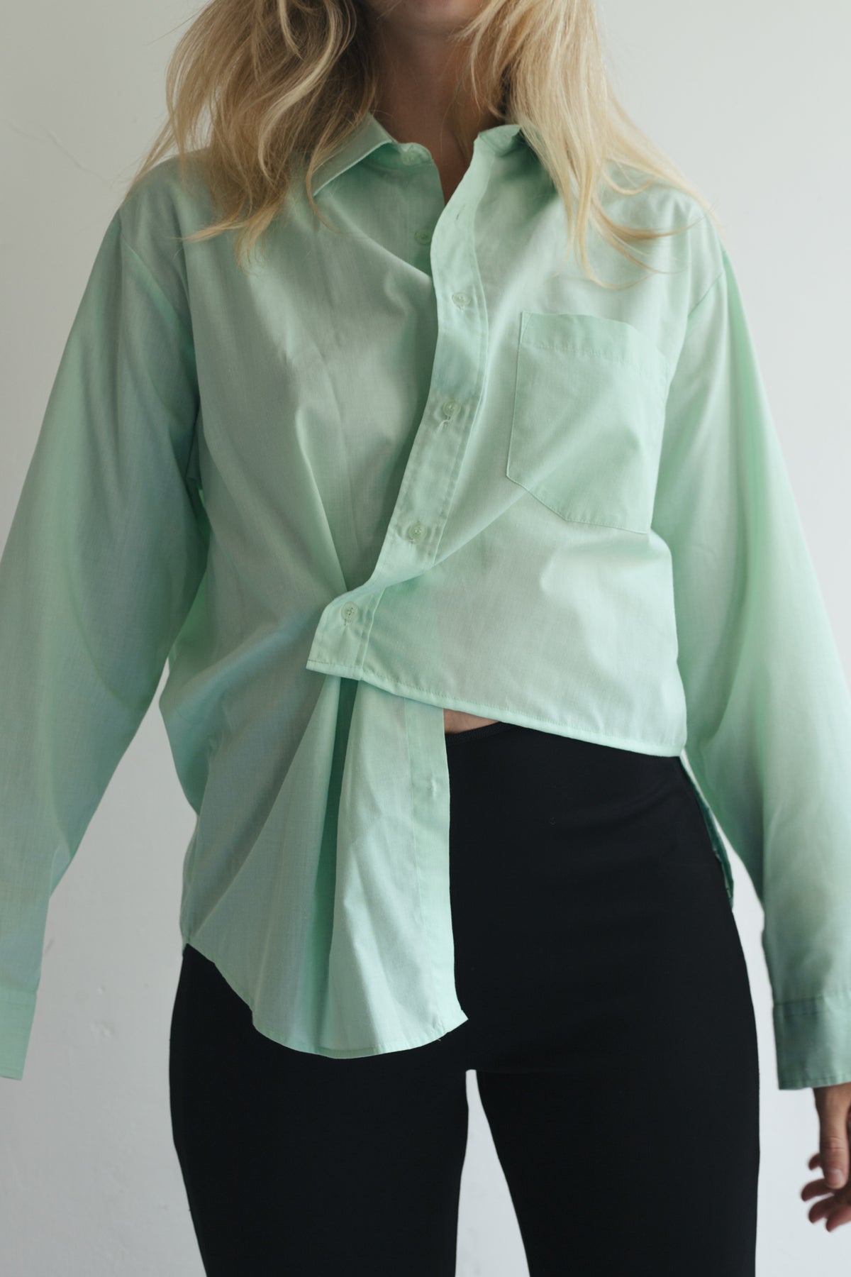 UPCYCLED WRAP SHIRT MINT GREEN (M/L)