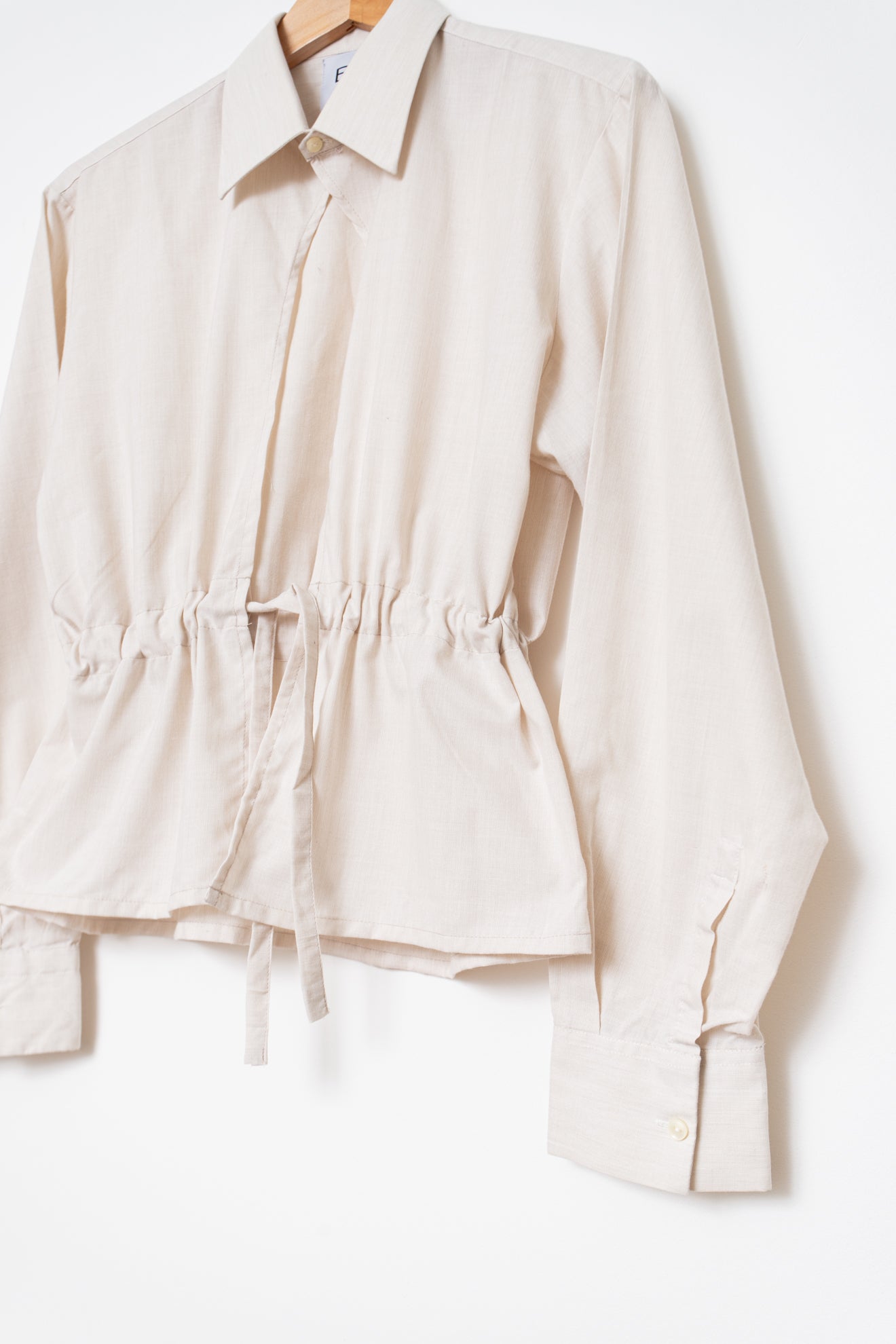 UPCYCLED SMOCK SHIRT BEIGE (S/M)