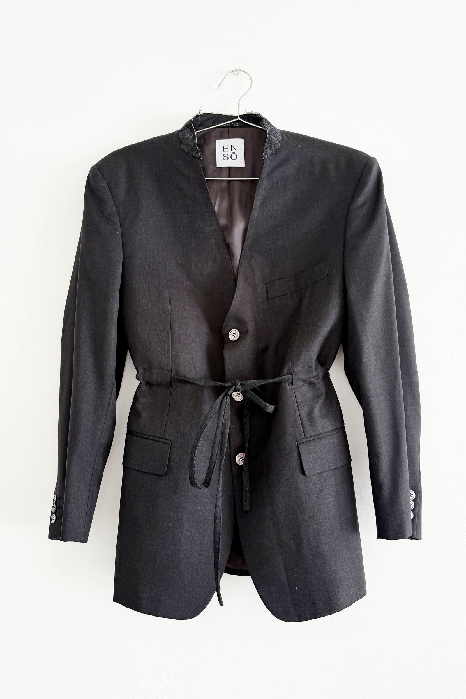 JAPAN needs flat _ UPCYCLED SMOCK BLAZER DARK GREY (M/L) - ENSO Vintage