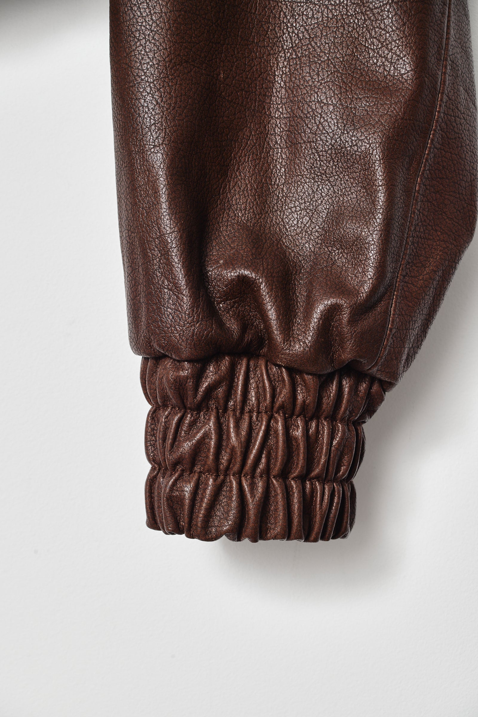 PRADA BROWN LEATHER BOMBER (XS/S)