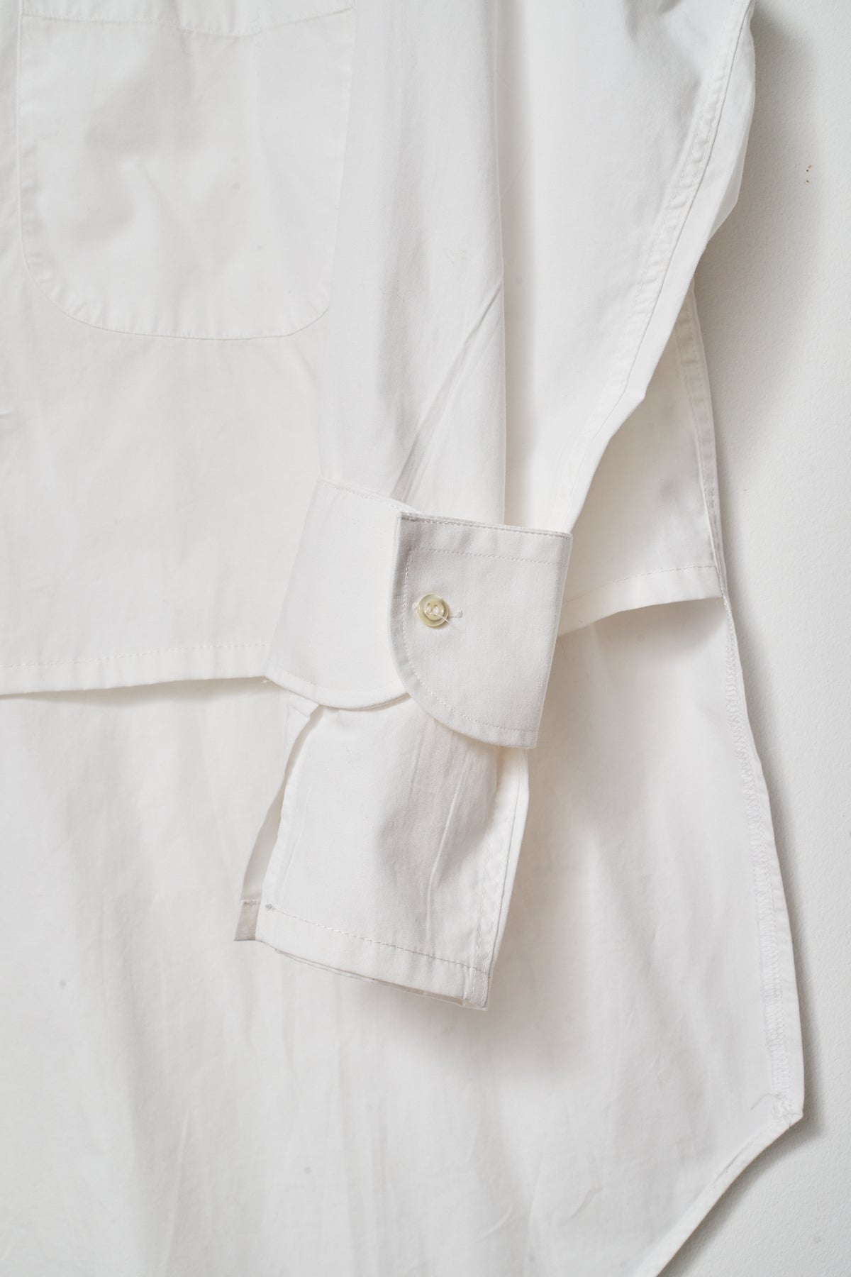 UPCYCLED WRAP SHIRT WITH CUFFS WHITE (M/L)