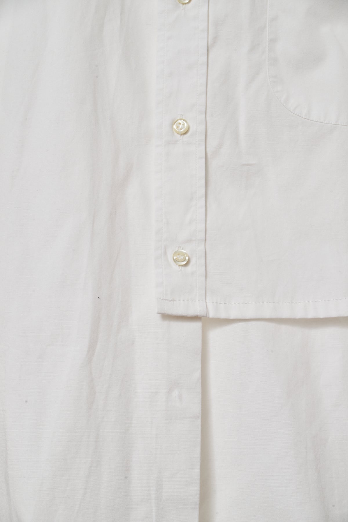 UPCYCLED WRAP SHIRT WITH CUFFS WHITE (M/L)