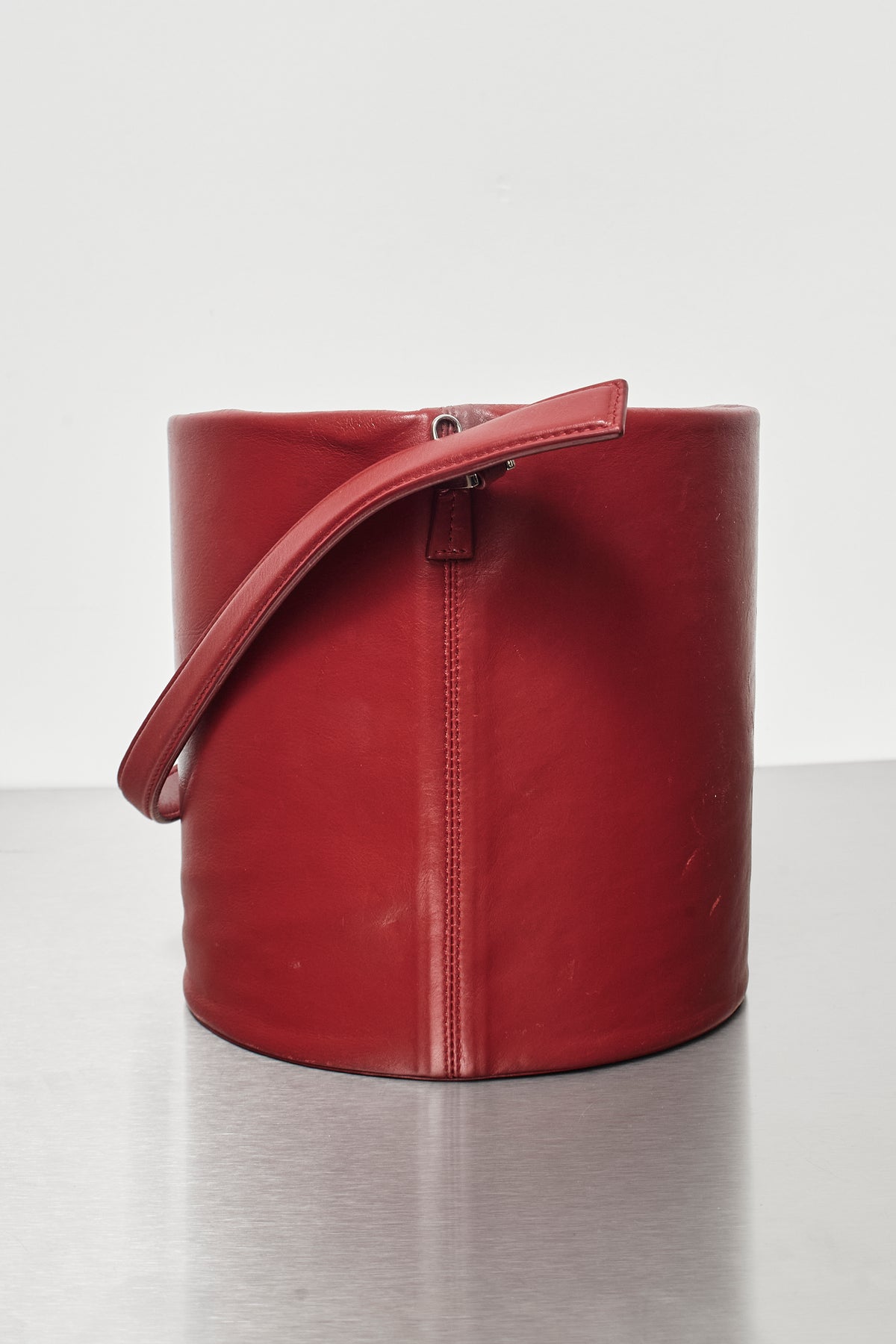 JIL SANDER RED BUCKET BAG