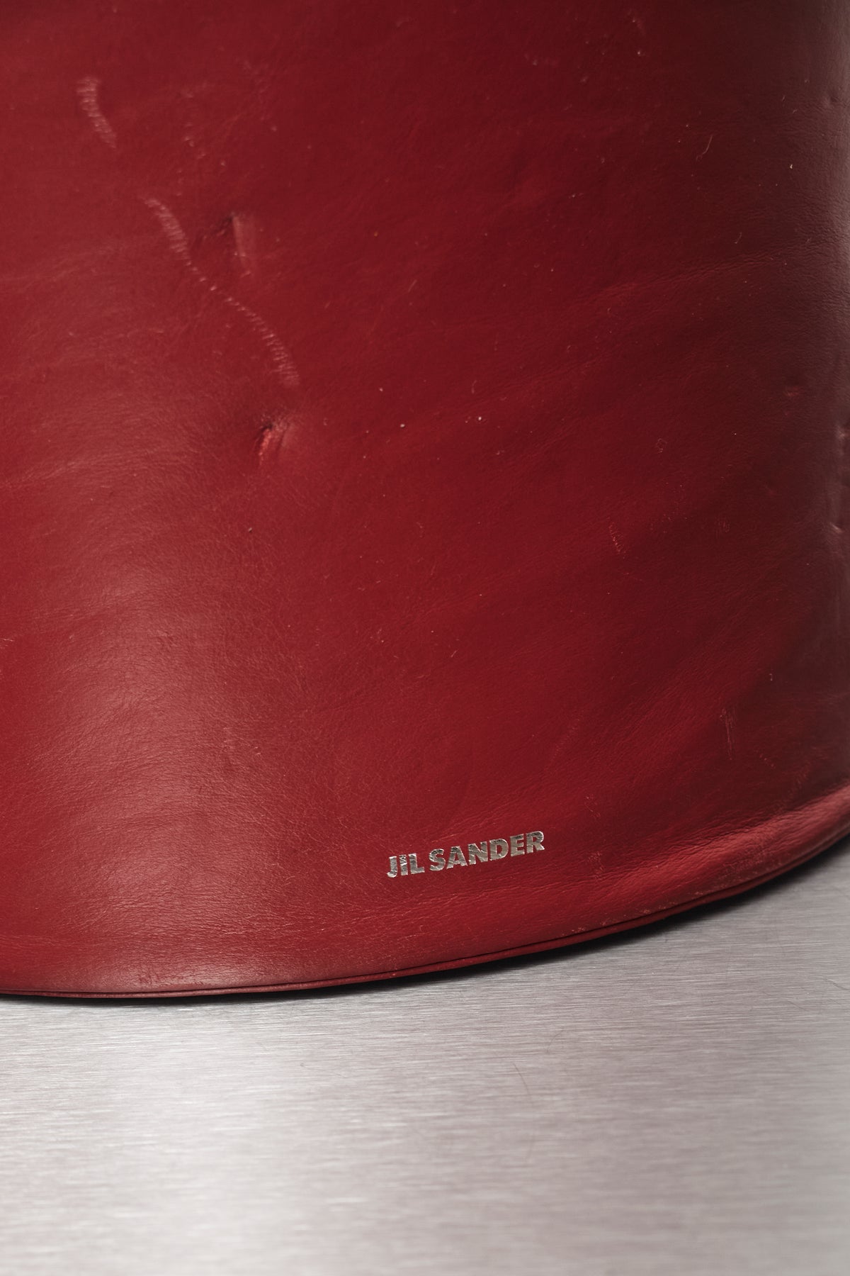 JIL SANDER RED BUCKET BAG