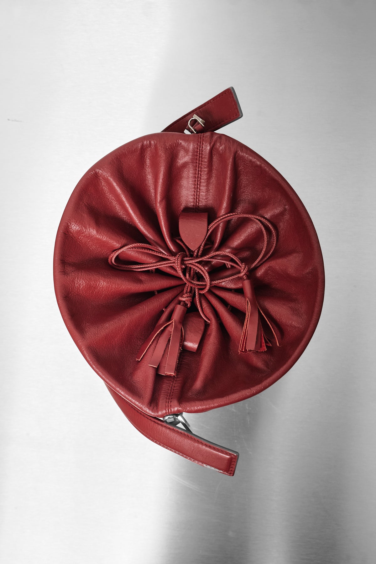 JIL SANDER RED BUCKET BAG