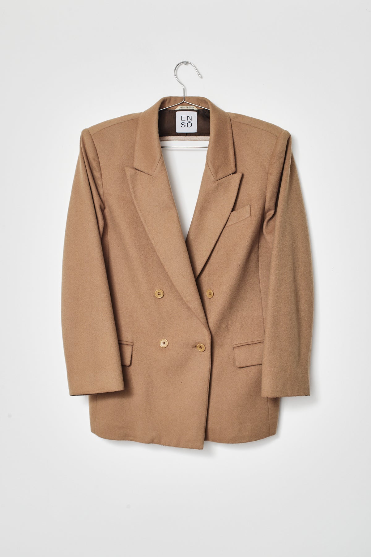 UPCYCLED OPEN BACK BLAZER CAMEL (M/L)