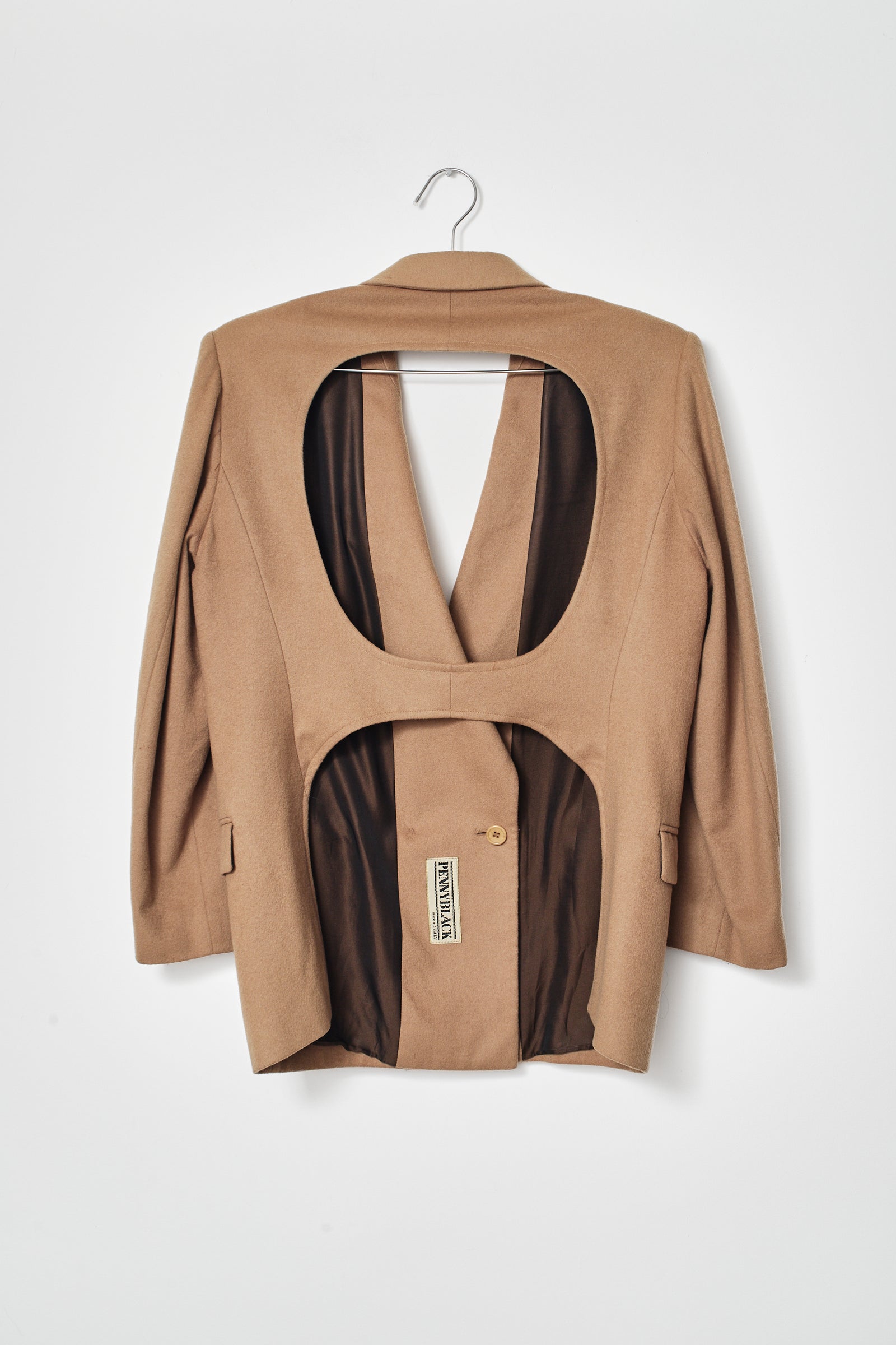 UPCYCLED OPEN BACK BLAZER CAMEL (M/L)