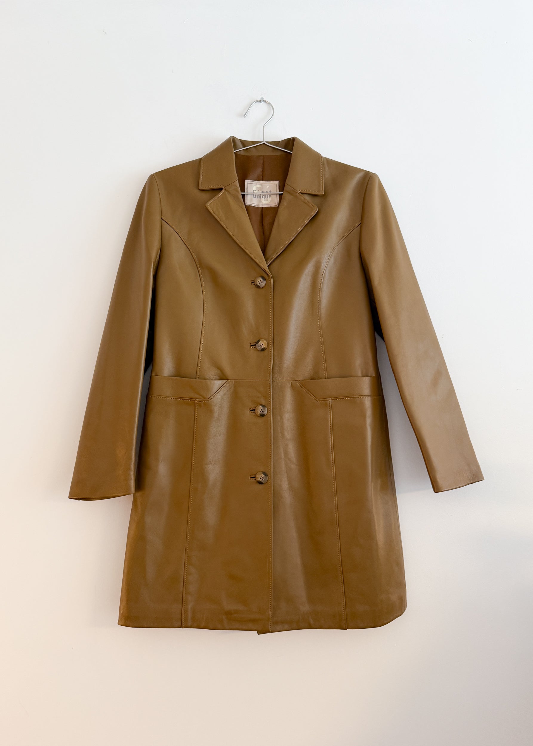 THE CAMEL LEATHER JACKET (S/M)
