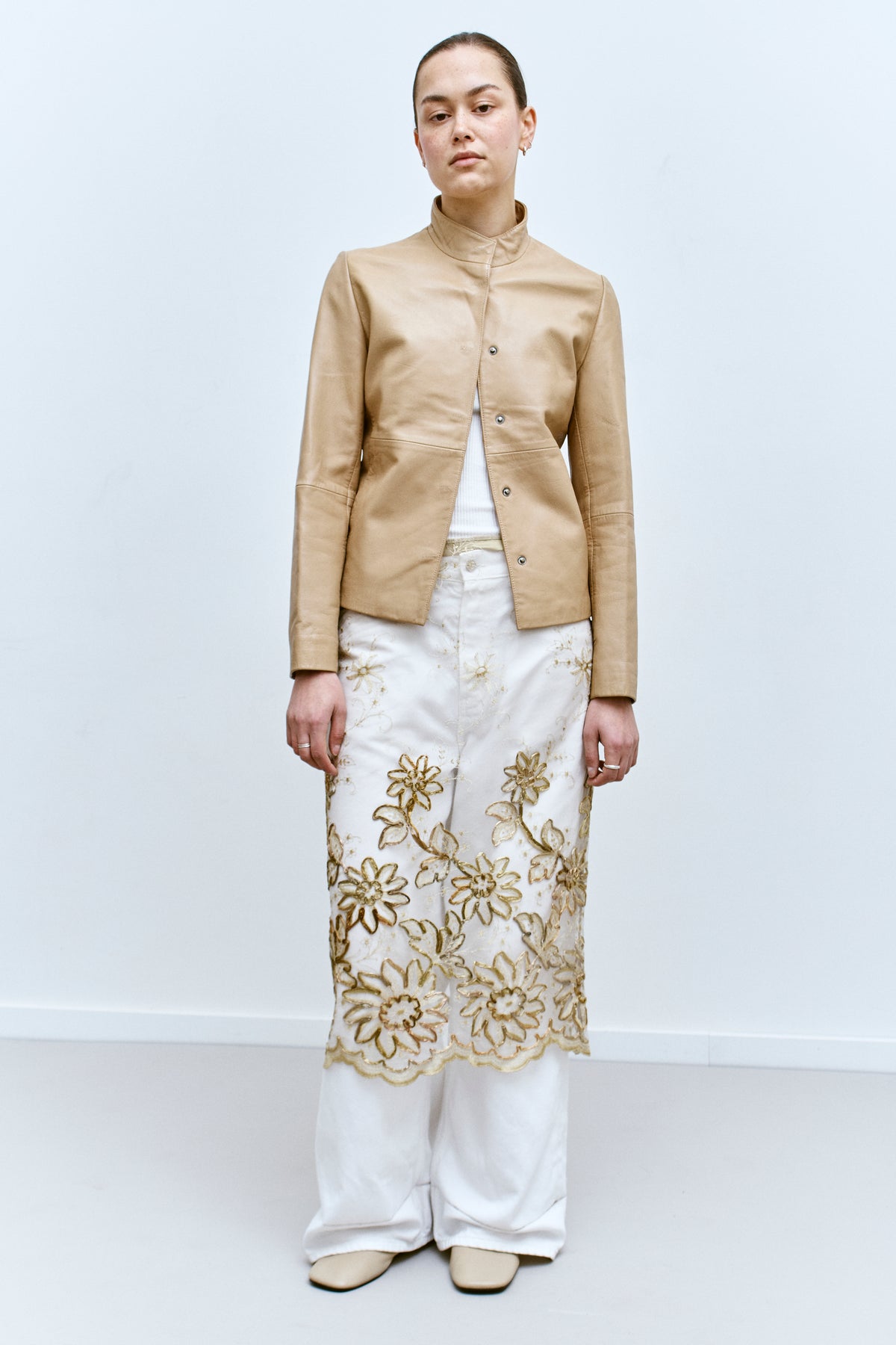 THE SAND LEATHER JACKET (XS/S) - ENSO Vintage