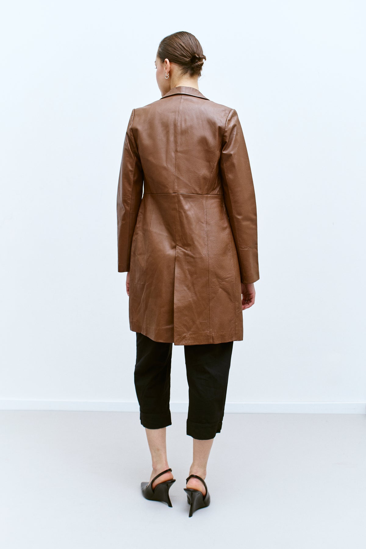 THE BROWN LEATHER COAT (XS/S) - ENSO Vintage