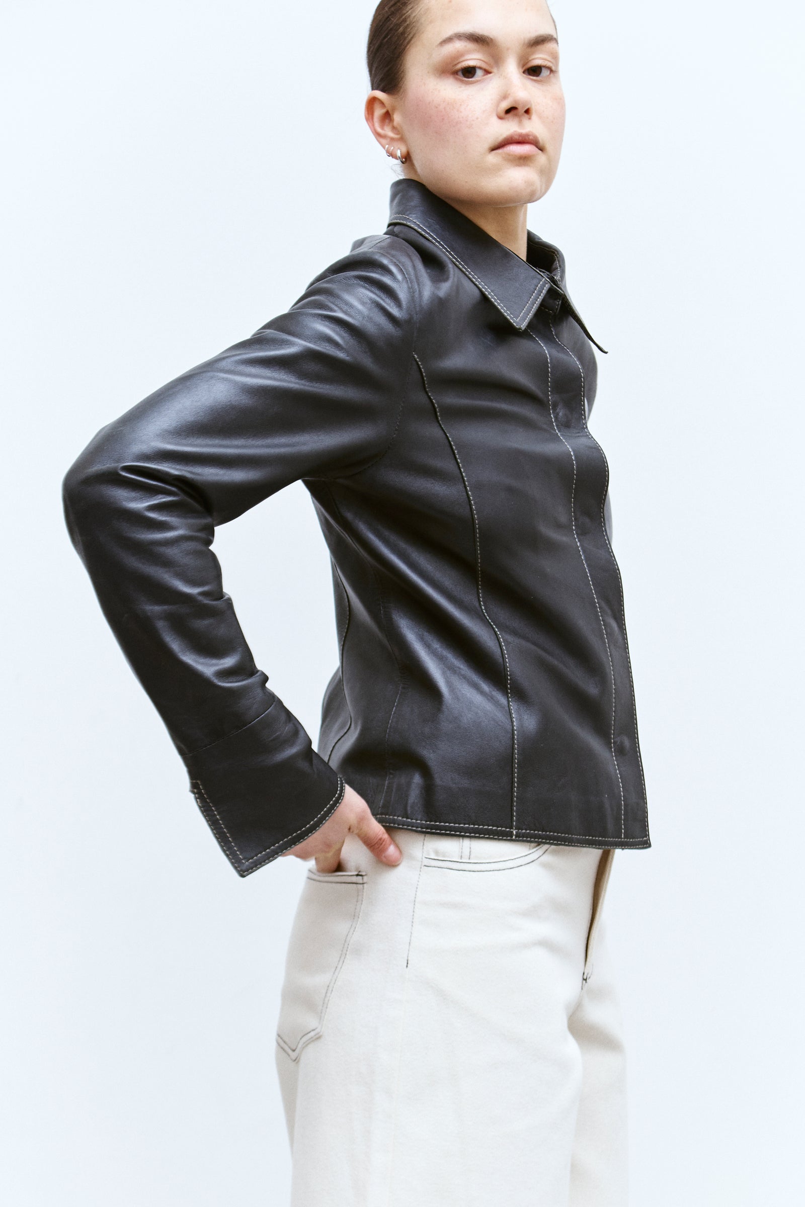 THE TAILORED LEATHER JACKET (XS/S) - ENSO Vintage