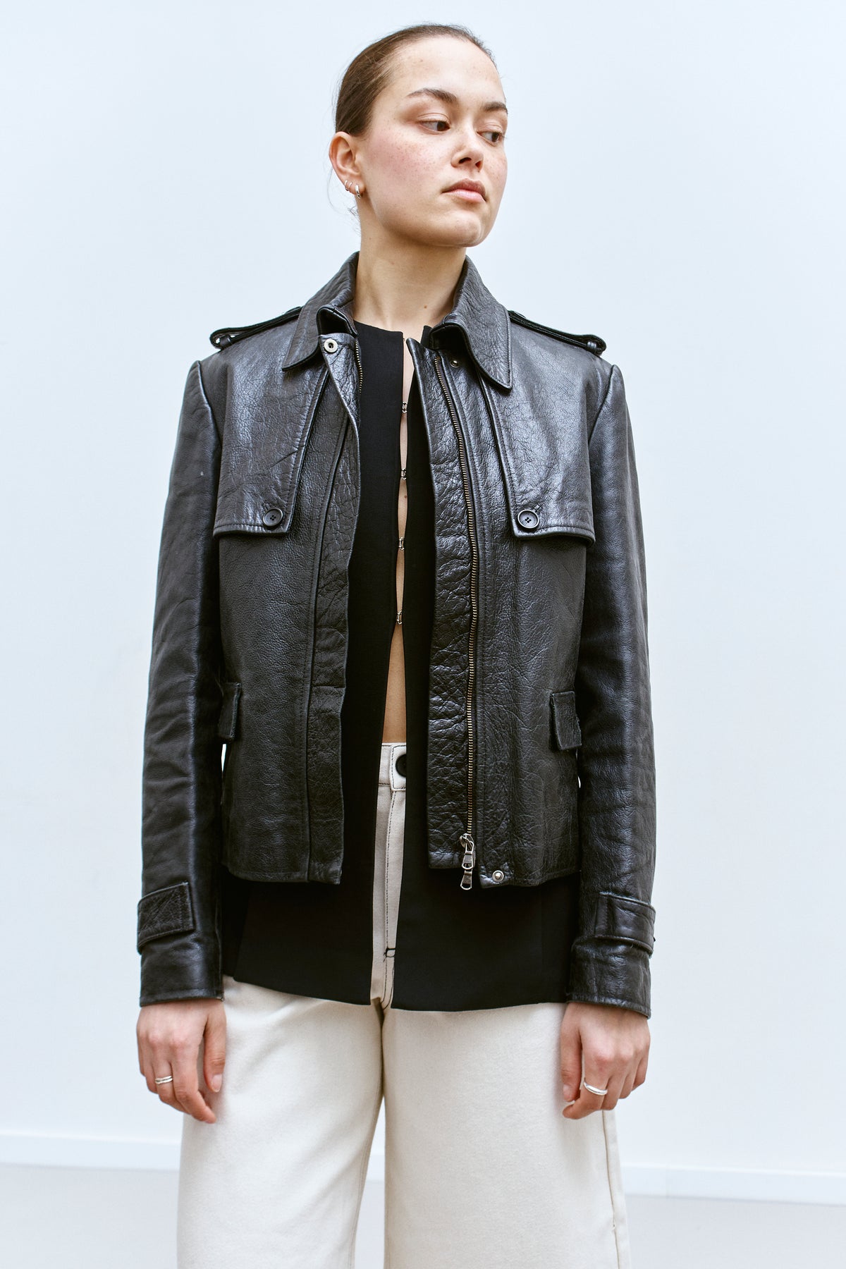 THE UTILITARIAN LEATHER JACKET (XS/S) - ENSO Vintage