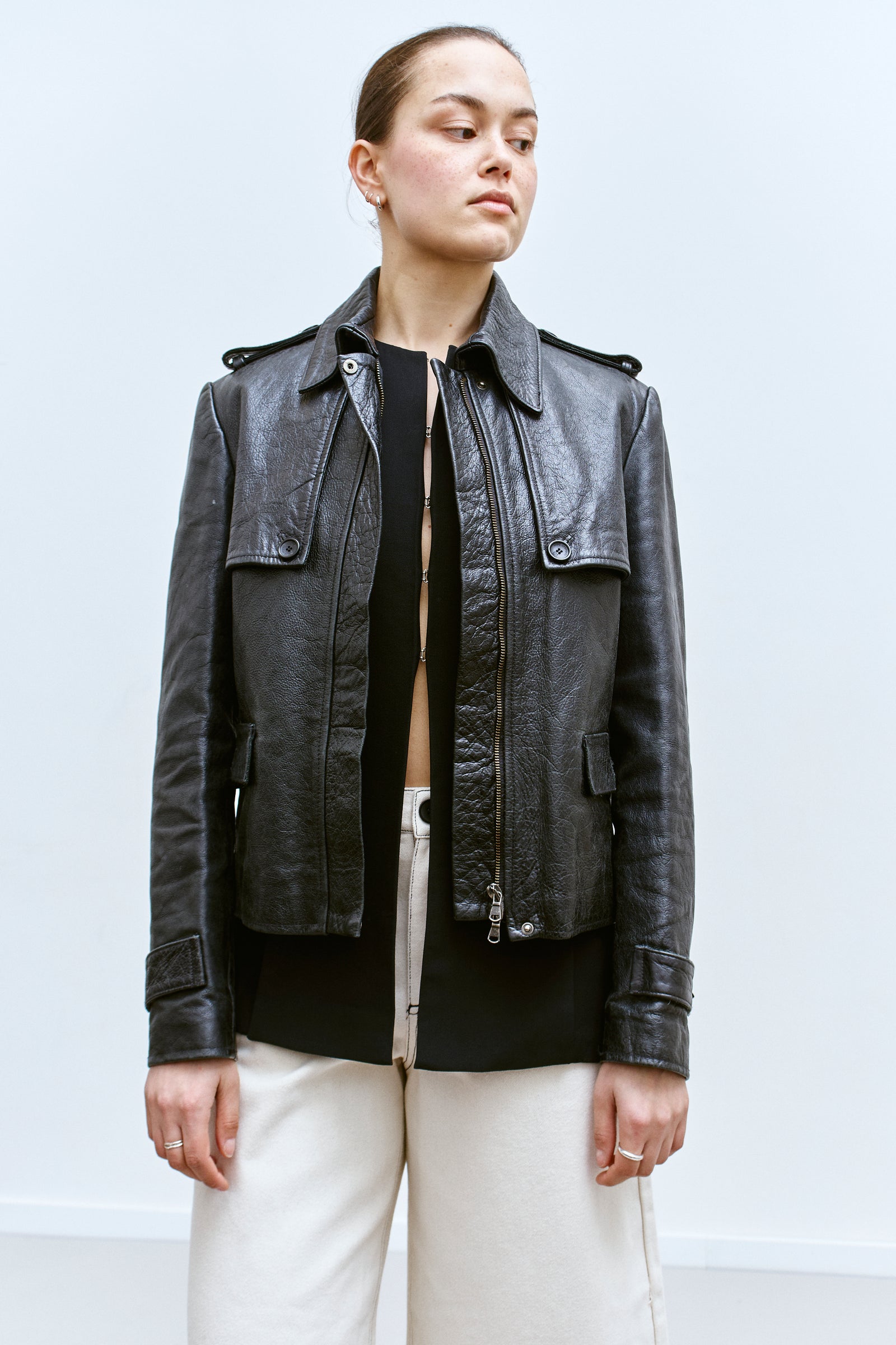 THE UTILITARIAN LEATHER JACKET (XS/S) - ENSO Vintage