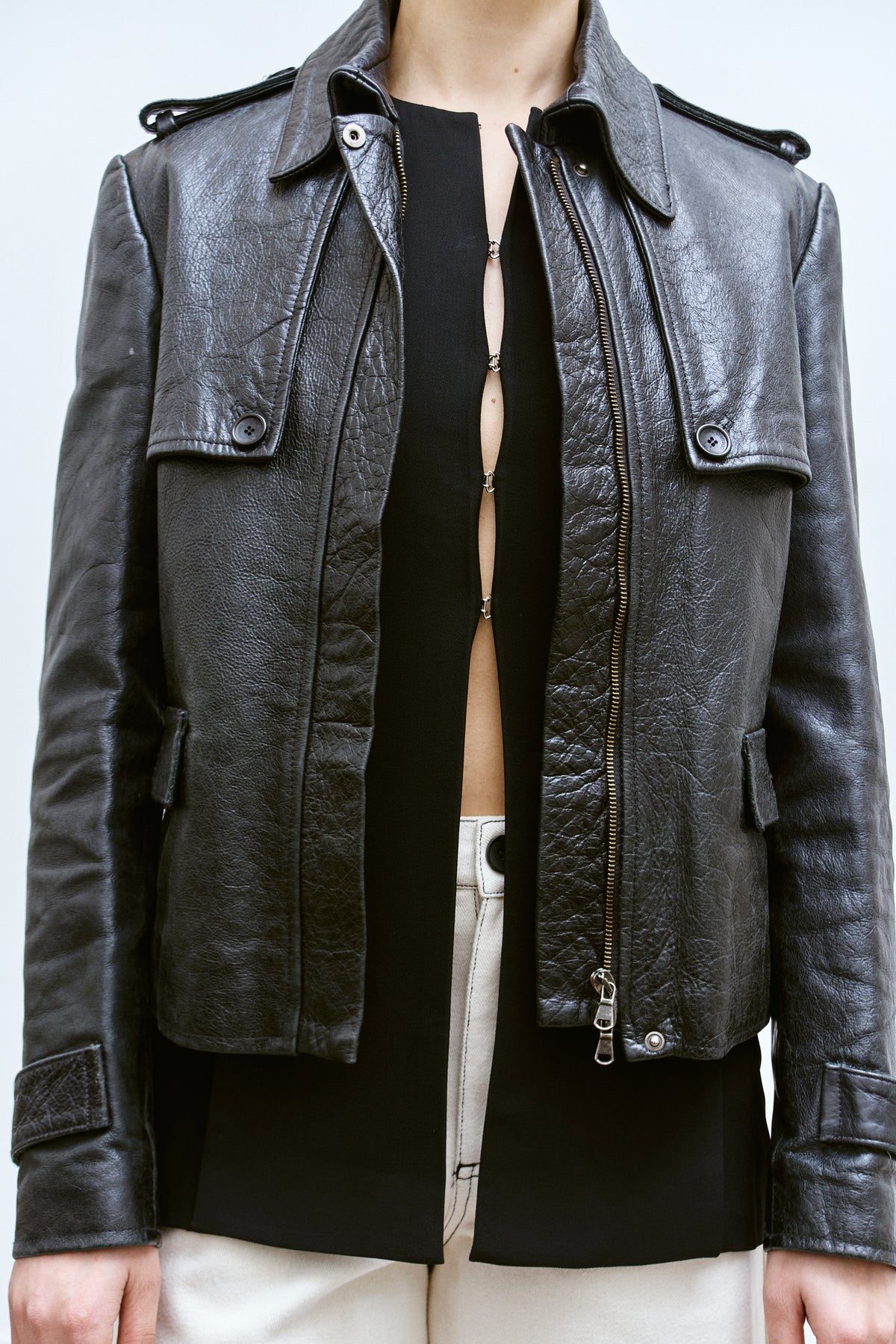 THE UTILITARIAN LEATHER JACKET (XS/S) - ENSO Vintage