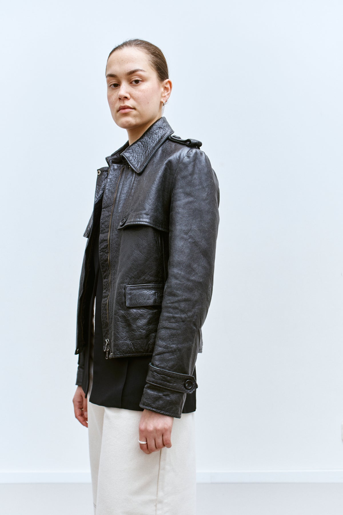 THE UTILITARIAN LEATHER JACKET (XS/S) - ENSO Vintage