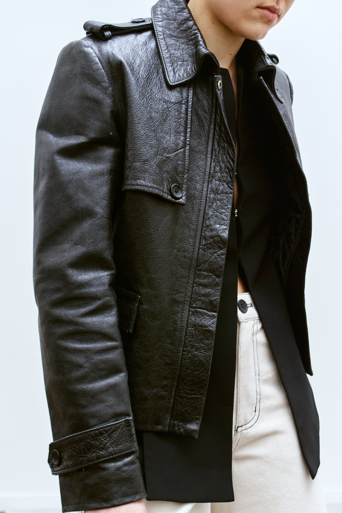 THE UTILITARIAN LEATHER JACKET (XS/S) - ENSO Vintage