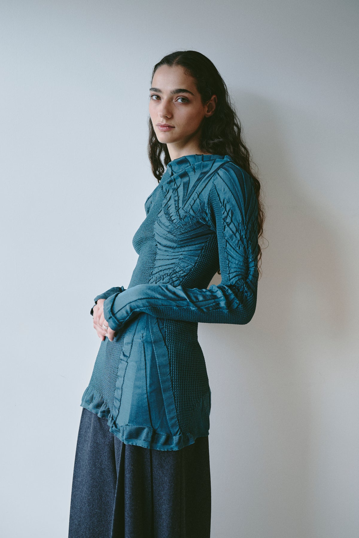 THE PLEAT- KNIT TOP (S/M)