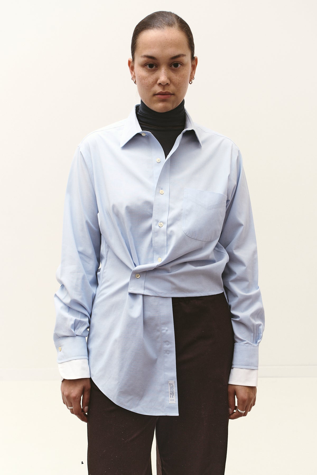 UPCYCLED DOUBLE WRAP -  LIGHT BLUE WHITE (S/M)