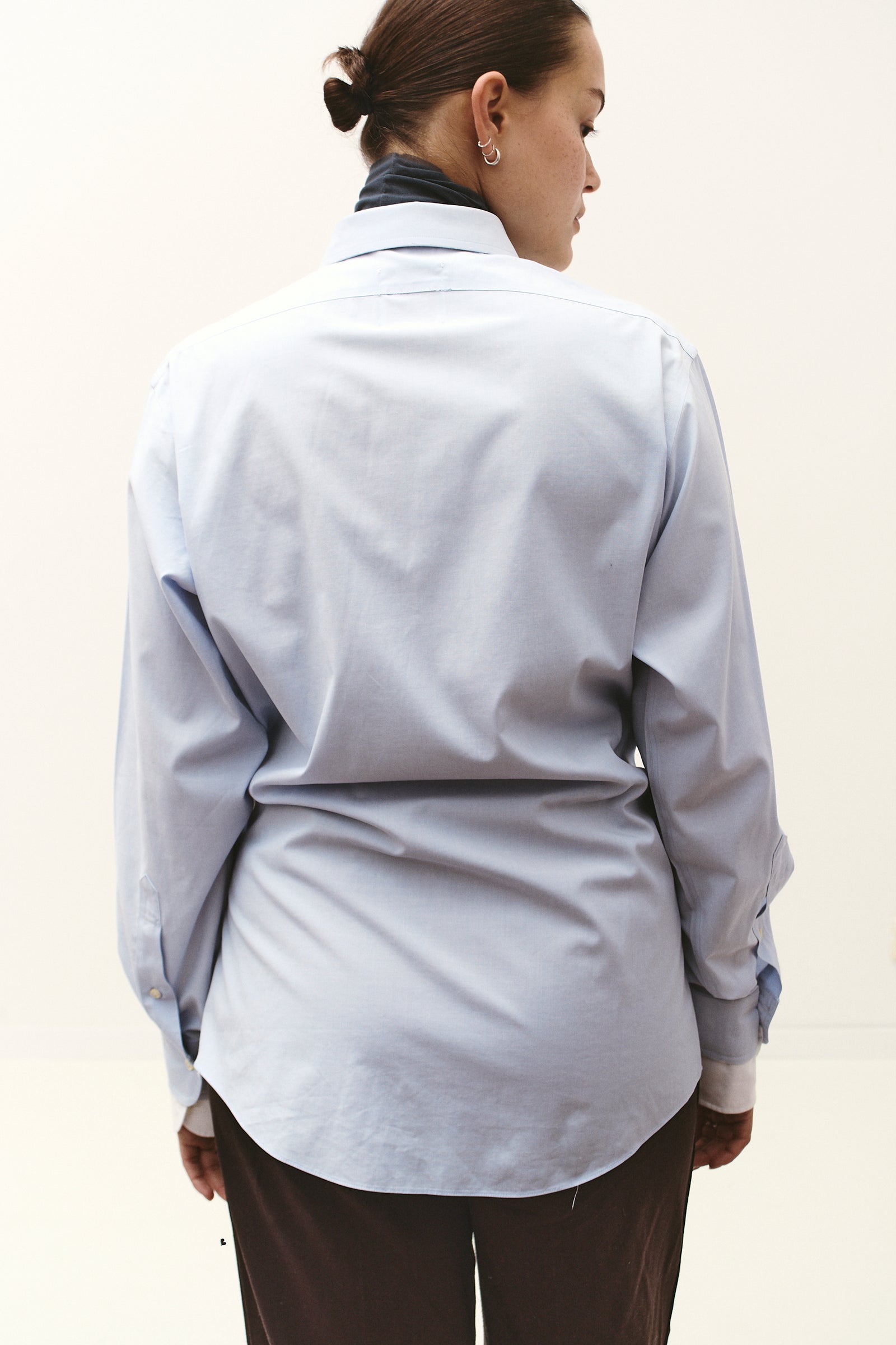 UPCYCLED DOUBLE WRAP -  LIGHT BLUE WHITE (S/M)