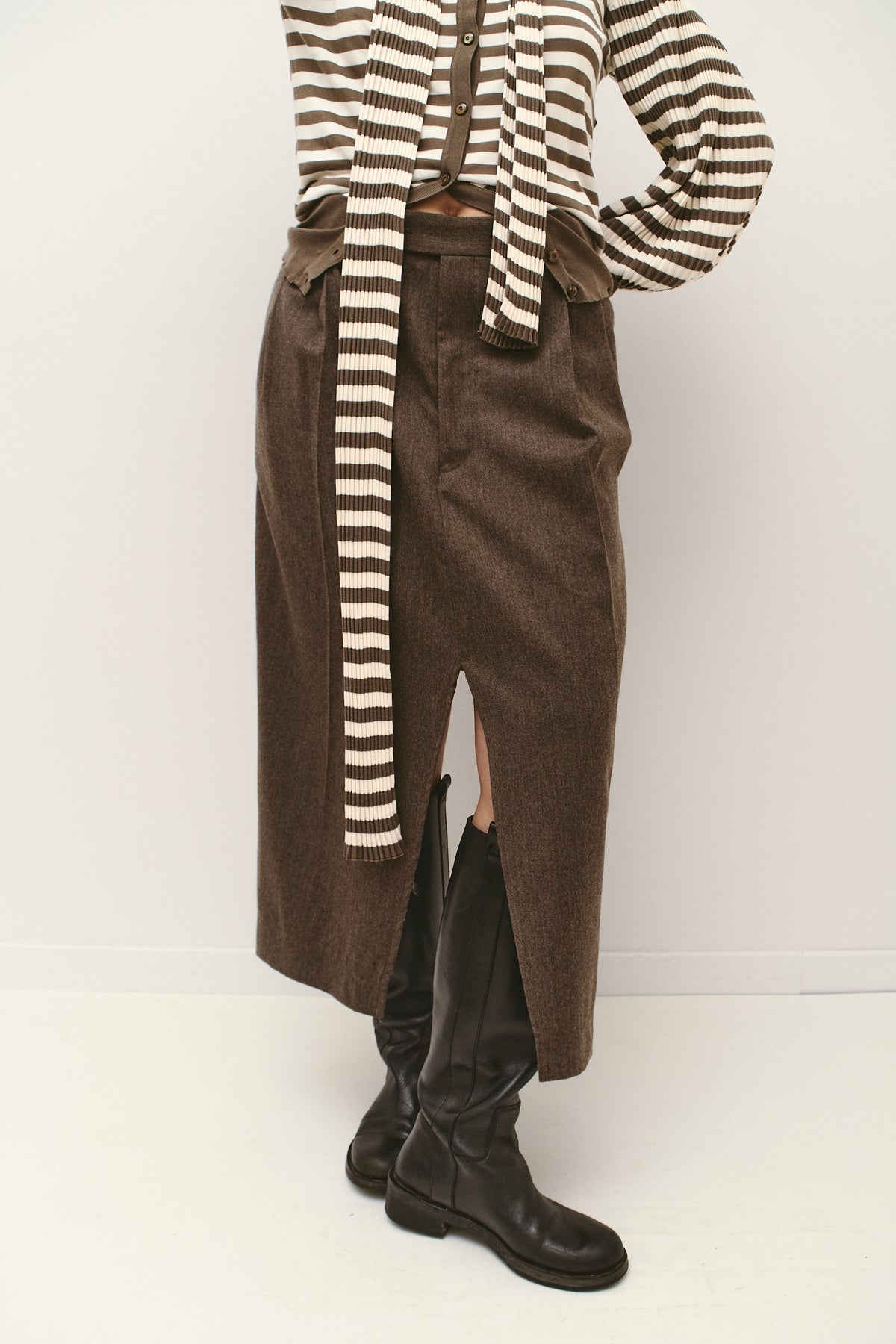 UPCYCLED SKIRT TAUPE (38/40)