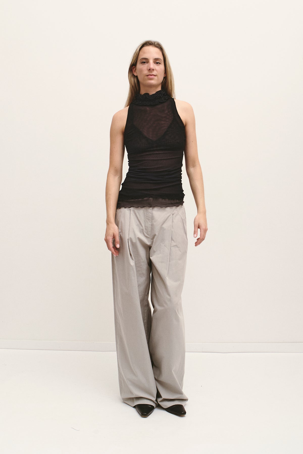 THE SHEER RUFFLE TOP (XS/S)