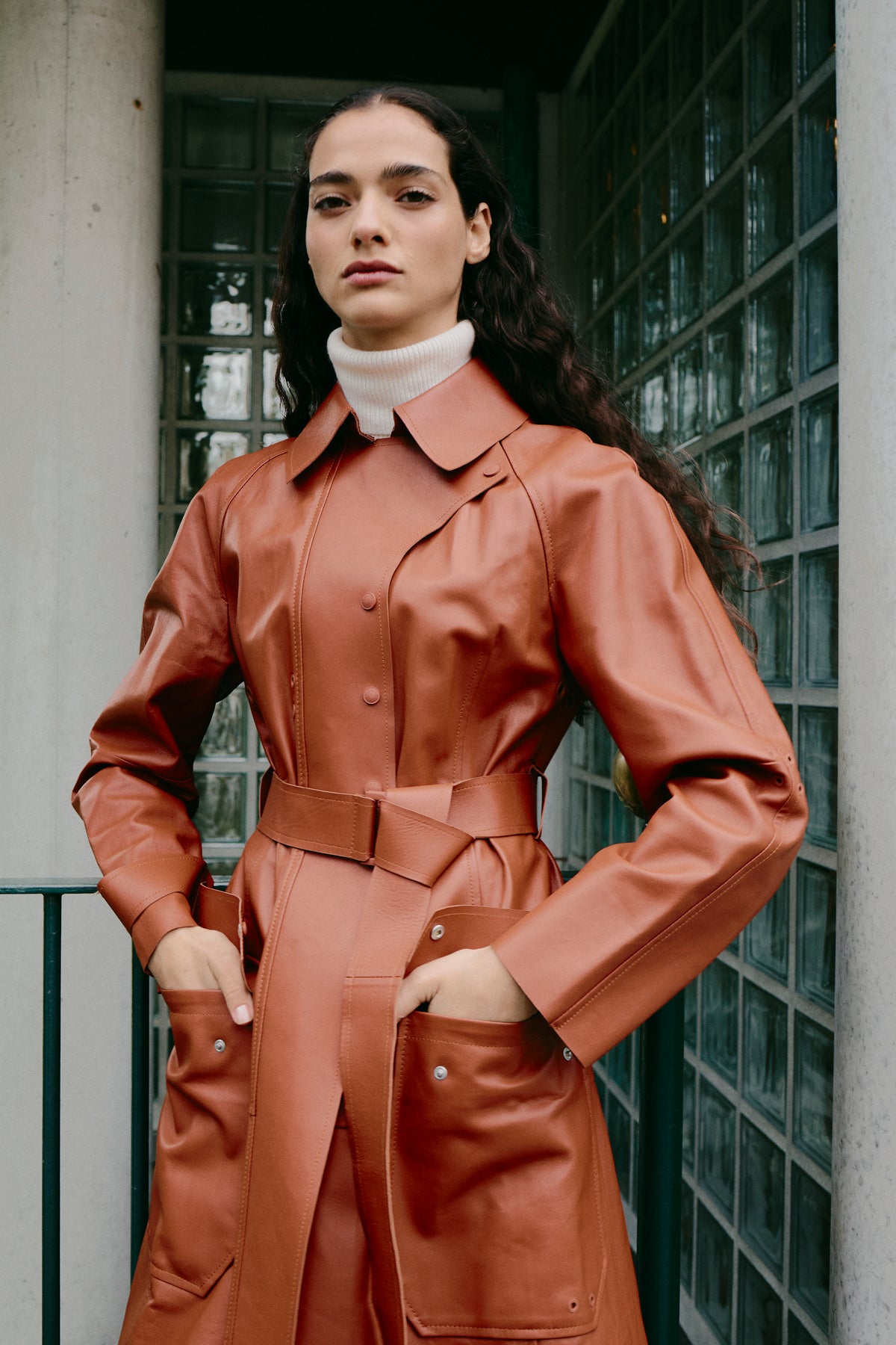 SPORTMAX LEATHER TRENCH
