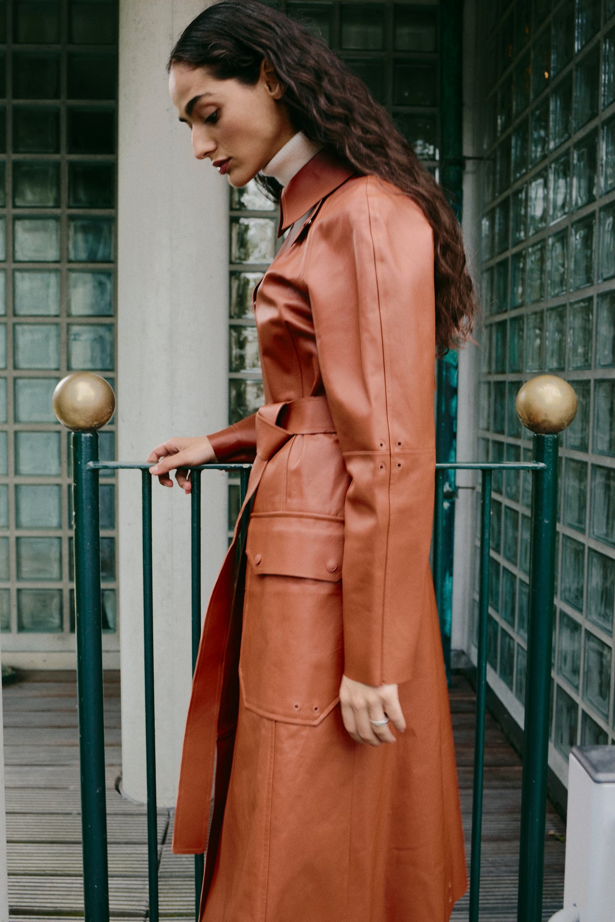 SPORTMAX LEATHER TRENCH